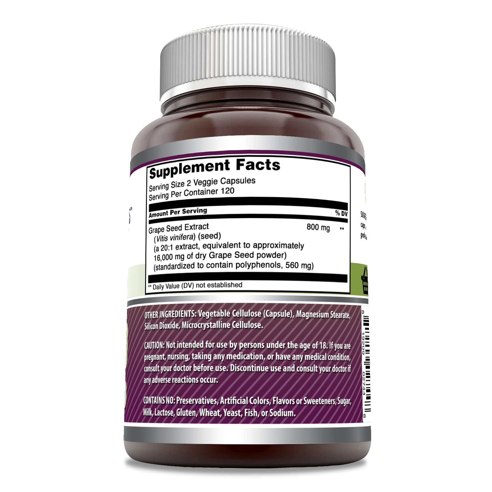 Foto 3 pulgar | Suplemento De Extracto De Semilla De Uva De Amazing Formulas, 16000 Mg, 240 Ca - Venta Internacional.