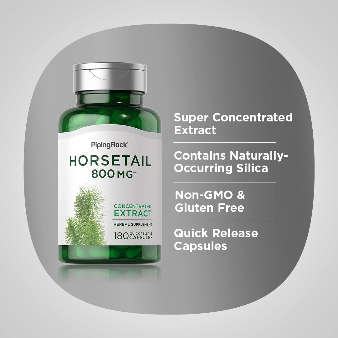 Foto 4 | Suplemento Piping Rock Horsetail, Cápsulas De 800 Mg, 180 Unidades - Venta Internacional.