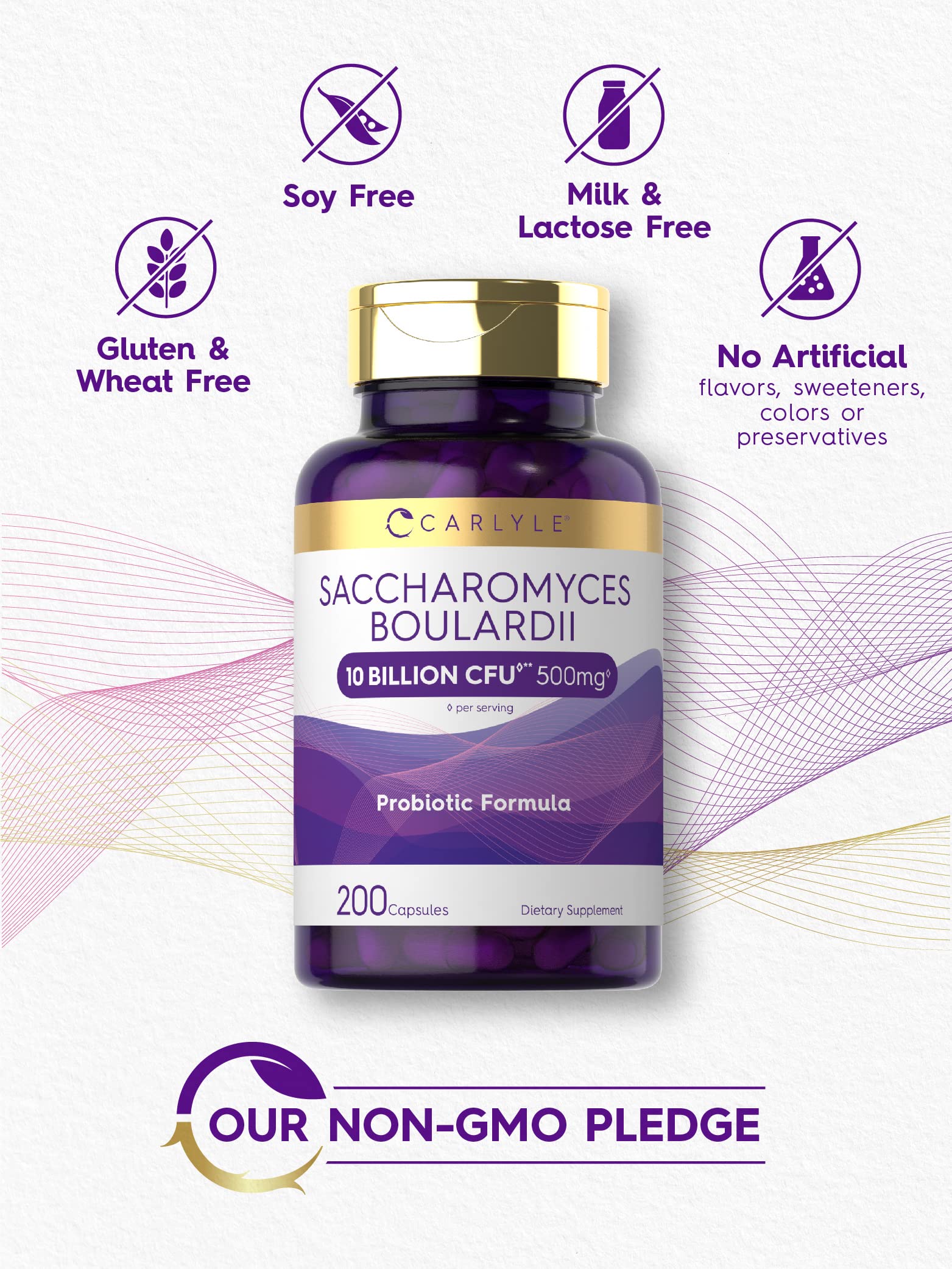 Foto 4 | Suplemento Probiótico Carlyle Saccharomyces Boulardii 200 Cápsulas - Venta Internacional.