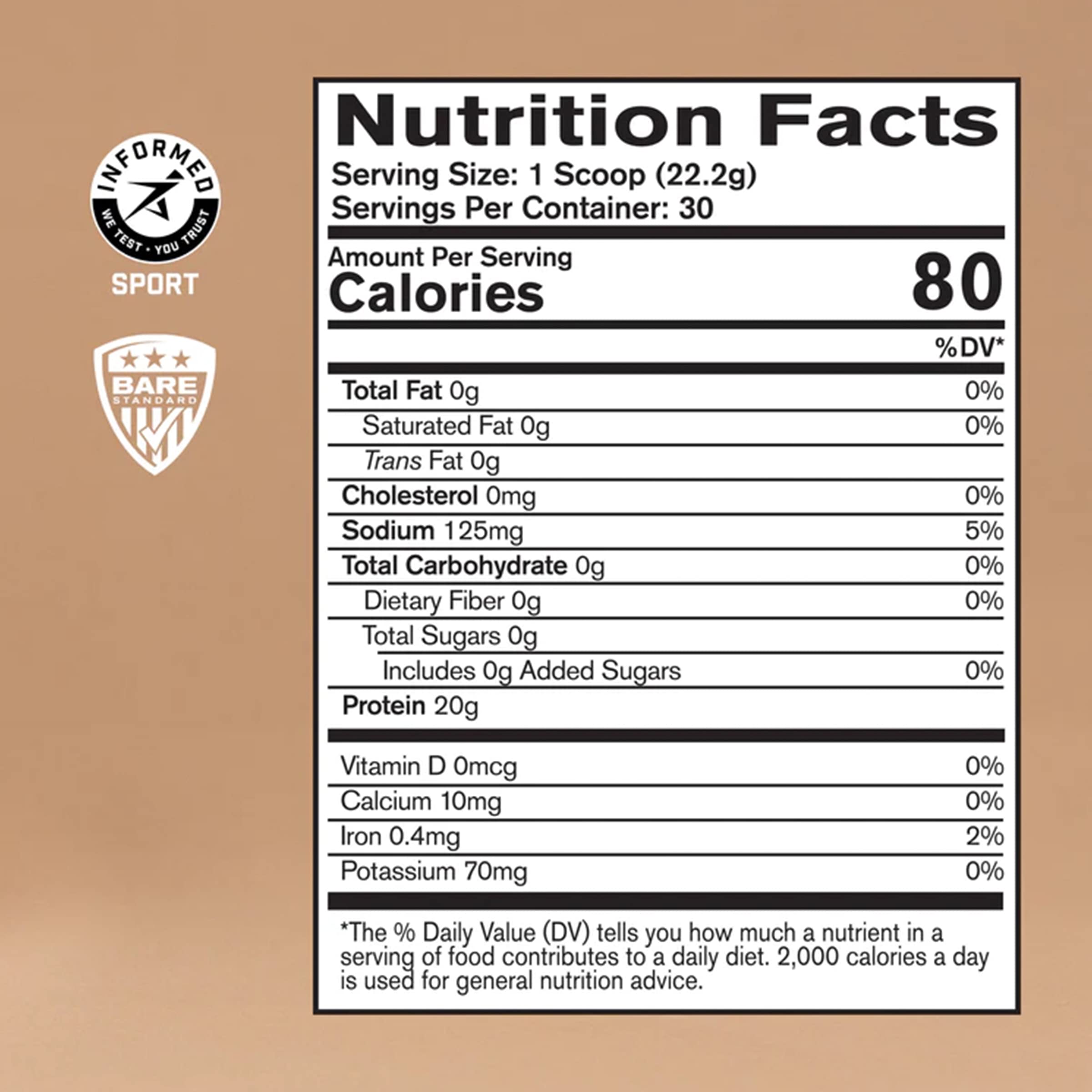 Foto 3 pulgar | Proteína De Colágeno Bare Performance Nutrition Para Animales Alimentados Con Pasto, 30 Unidades - Venta Internacional.