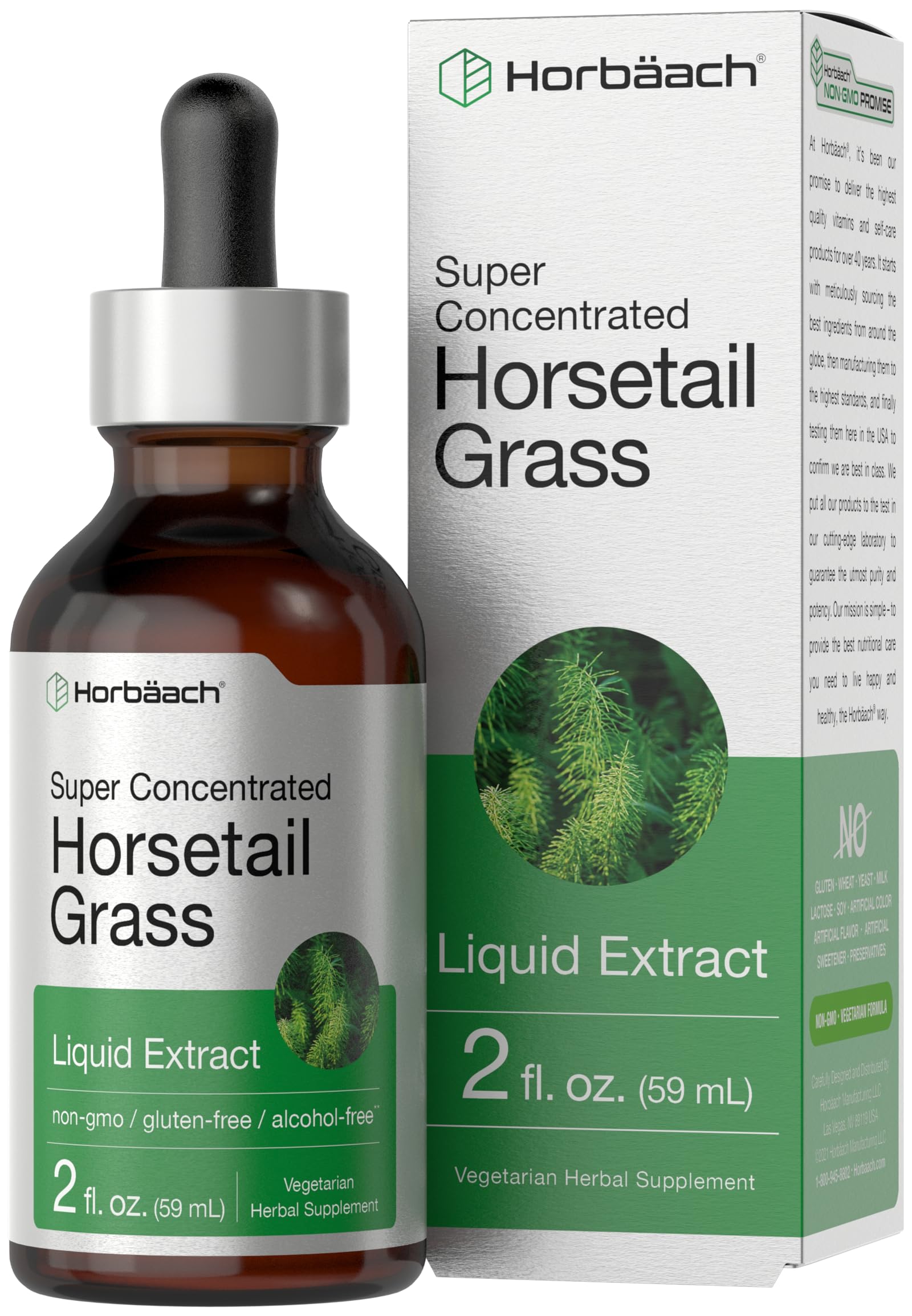 Suplemento De Extracto Líquido De Hierba De Cola De Caballo Horbäach, 60 Ml - Venta Internacional.