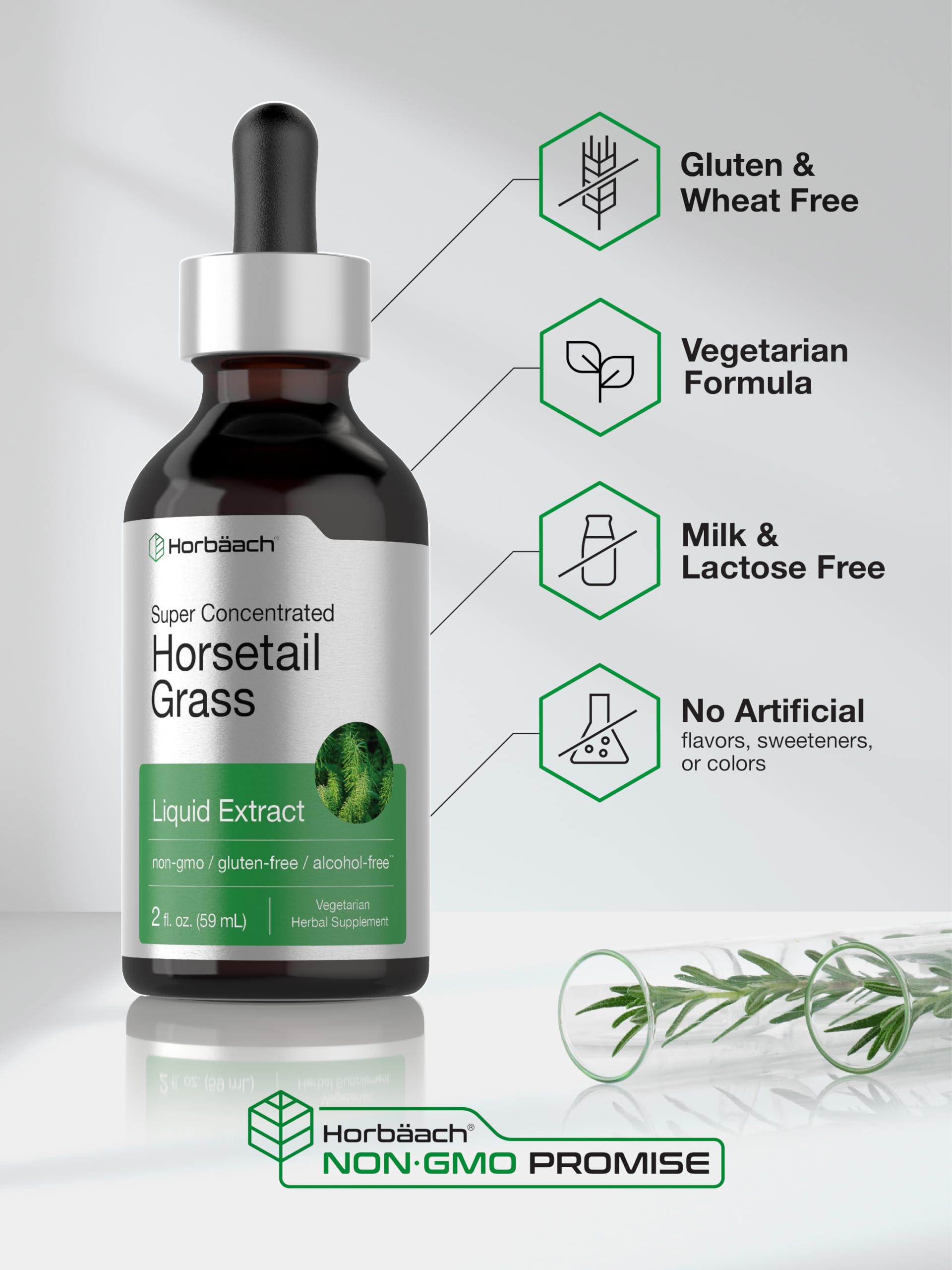 Foto 5 | Suplemento De Extracto Líquido De Hierba De Cola De Caballo Horbäach, 60 Ml - Venta Internacional.