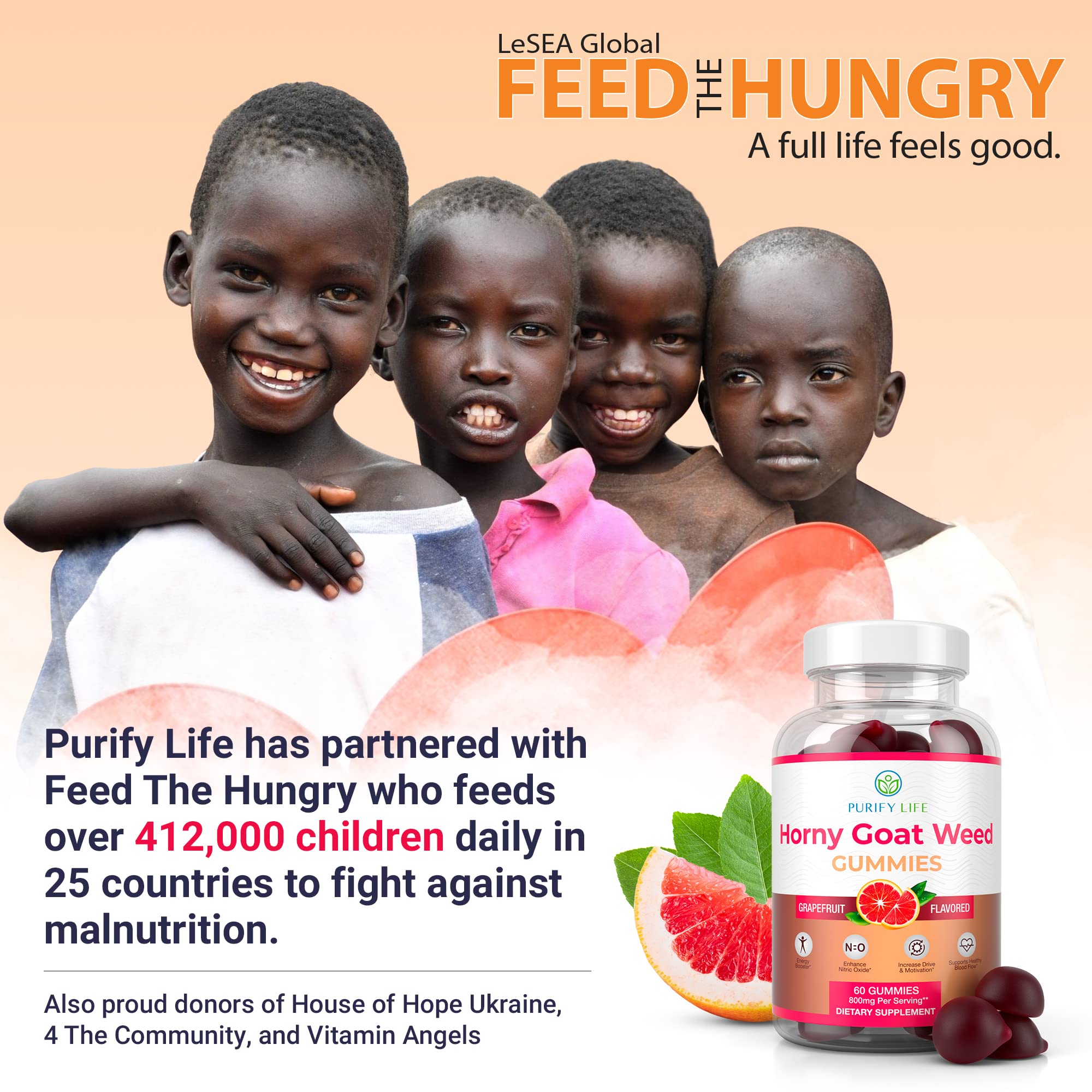 Foto 3 pulgar | Gomitas Purify Life Horny Goat Weed De Supplement, 60 Unidades, 800 Mg - Venta Internacional.
