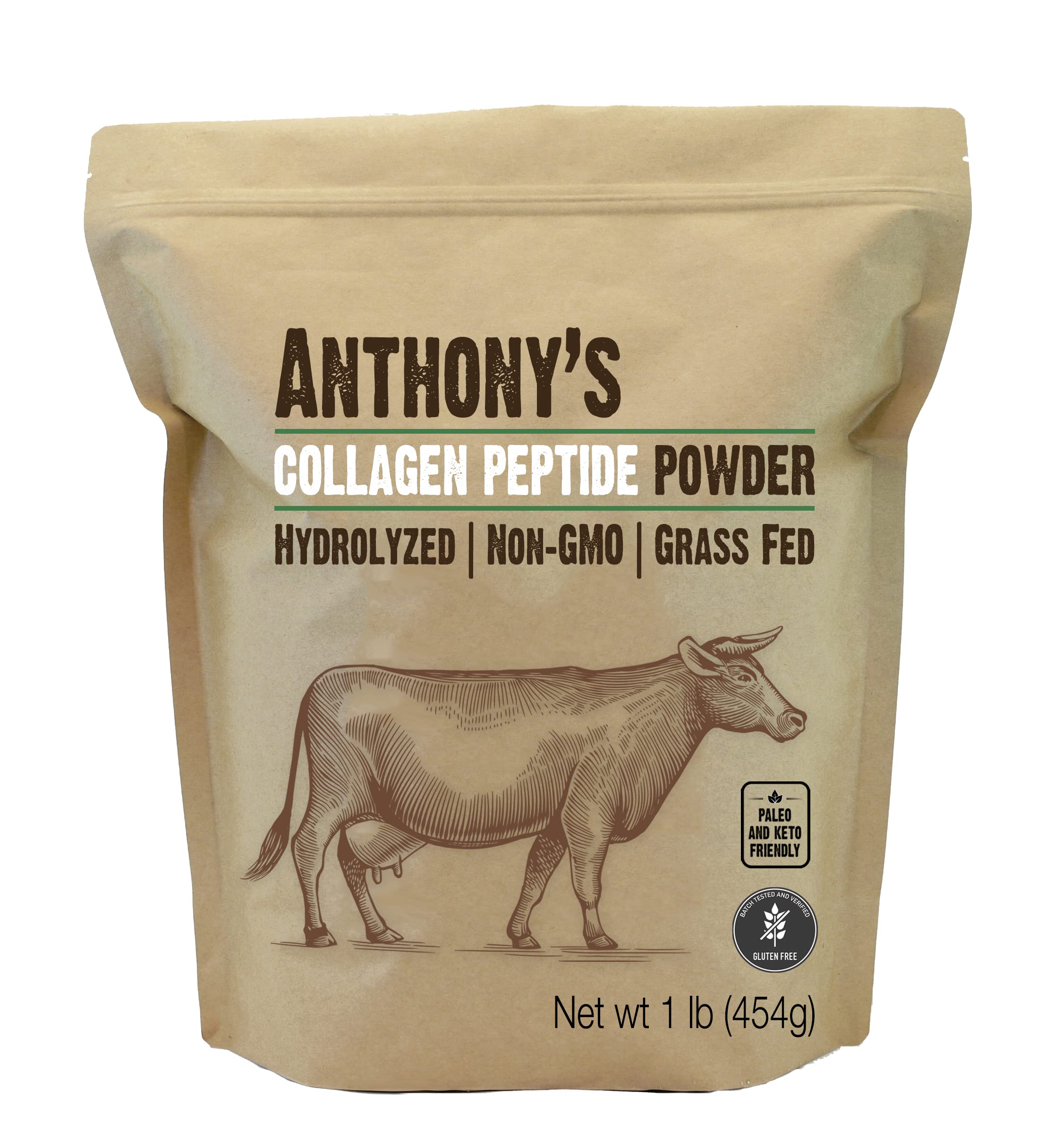 Foto 1 | Péptido De Colágeno En Polvo Anthony's Pure Hydrolized 454 G - Venta Internacional.
