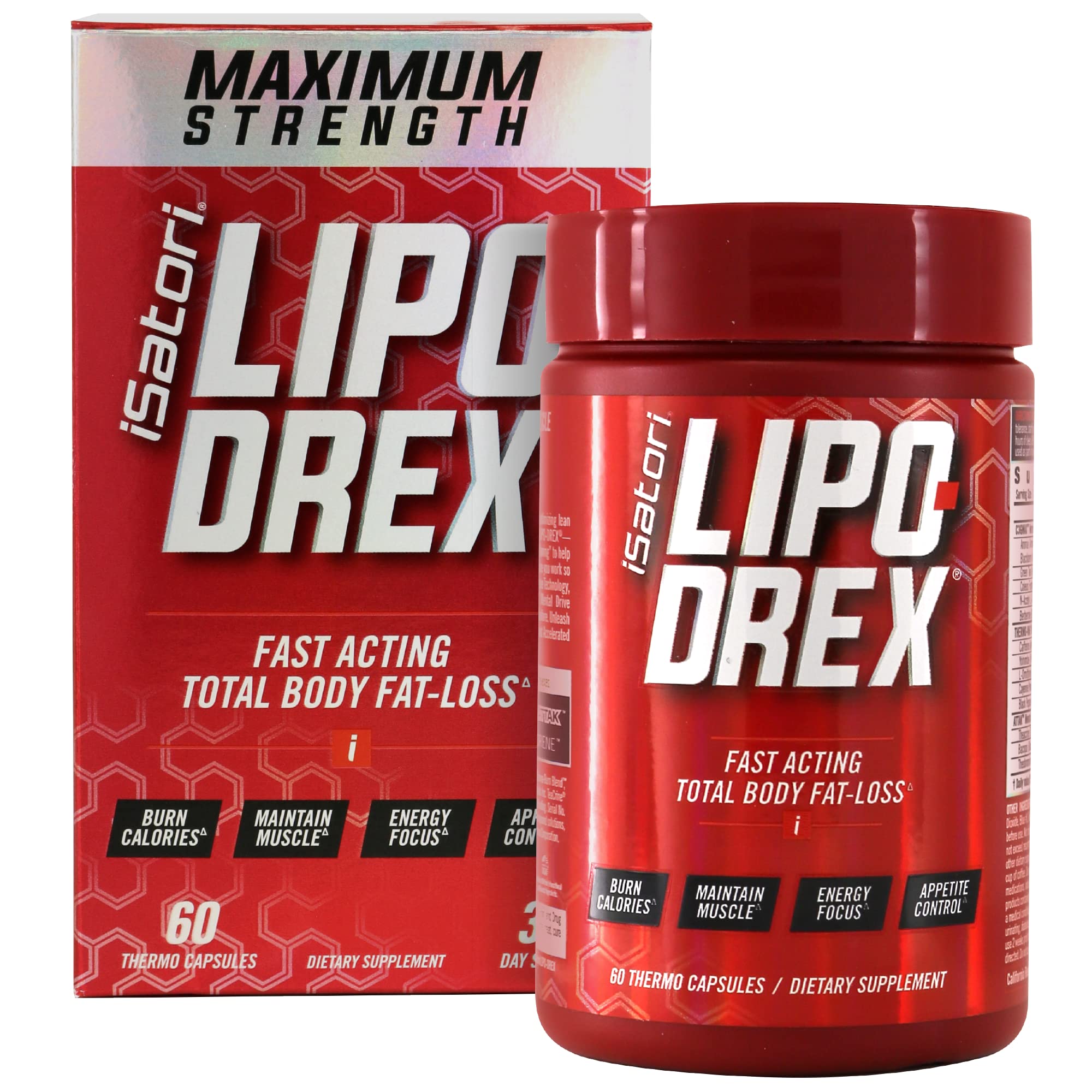 Suplemento Termogénico Isatori Lipo-drex Para Perder Grasa, 60 Cápsulas - Venta Internacional.