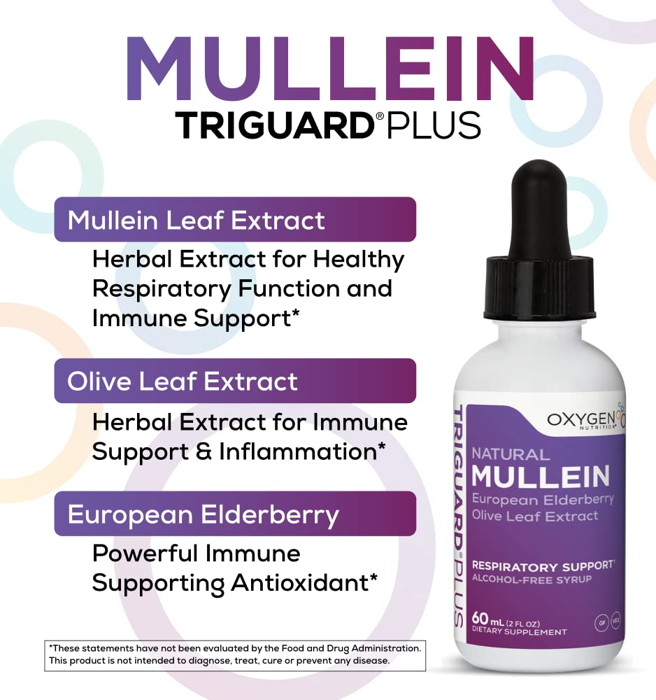 Foto 4 pulgar | Sirope Oxygen Nutrition Triguard Mullein Plus 60 Ml - Venta Internacional.