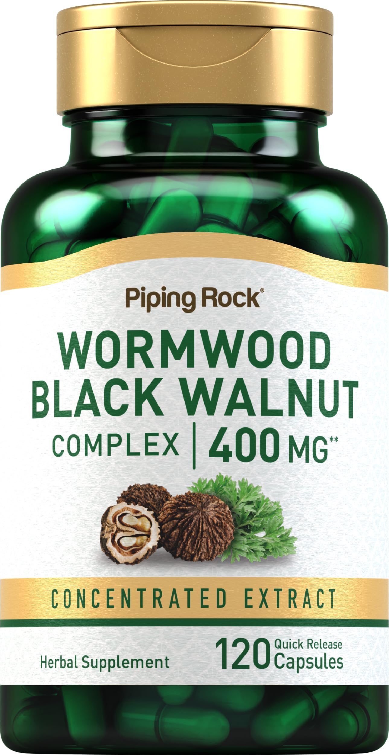 Foto 2 pulgar | Suplemento Piping Rock Wormwood Black Walnut 400 Mg 120 Cápsulas - Venta Internacional.