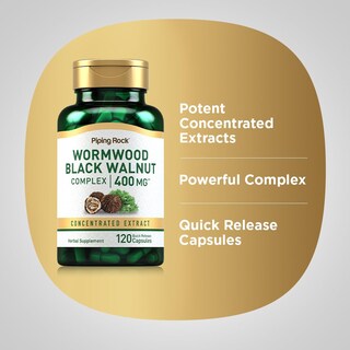 Foto 4 | Suplemento Piping Rock Wormwood Black Walnut 400 Mg 120 Cápsulas - Venta Internacional.