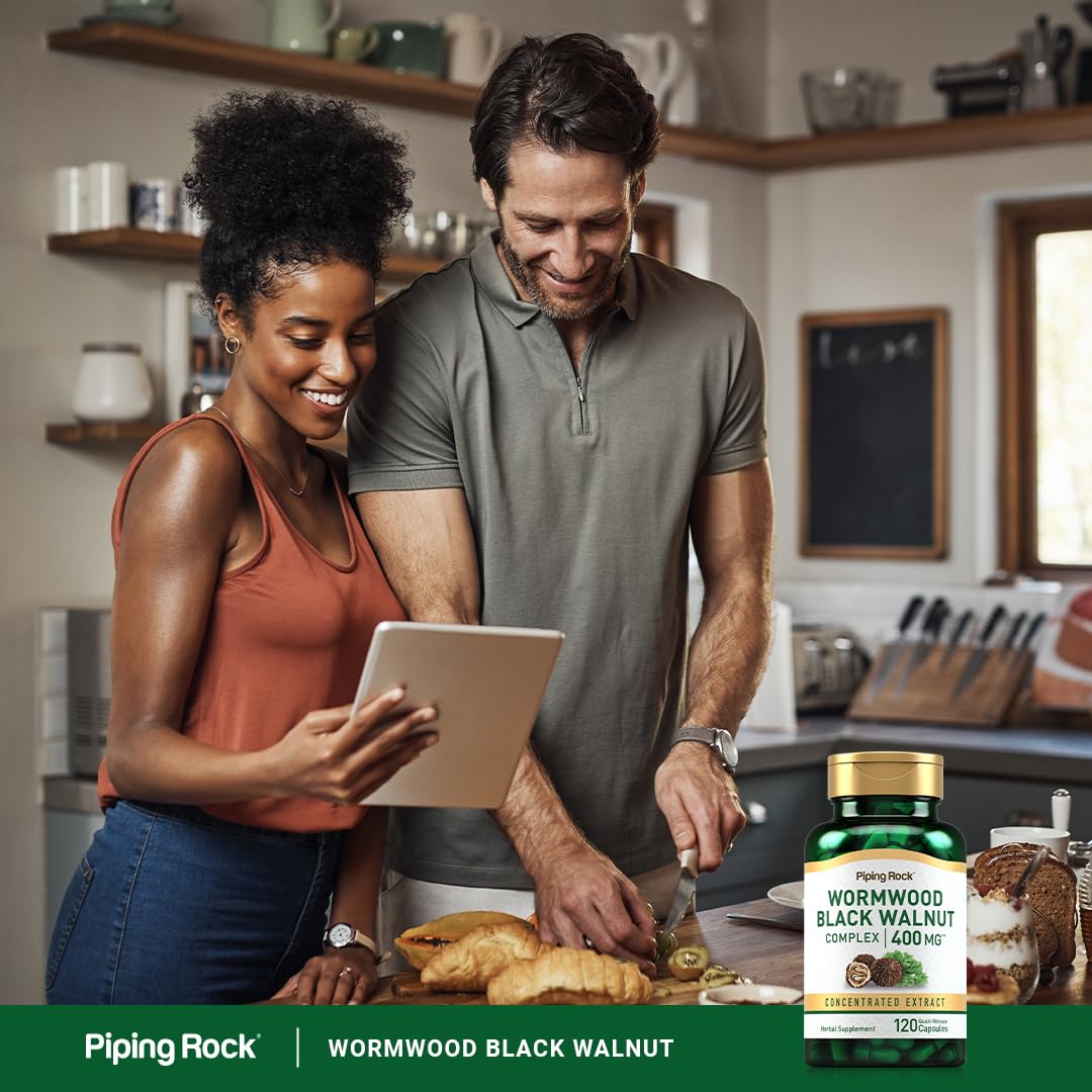 Foto 7 pulgar | Suplemento Piping Rock Wormwood Black Walnut 400 Mg 120 Cápsulas - Venta Internacional.