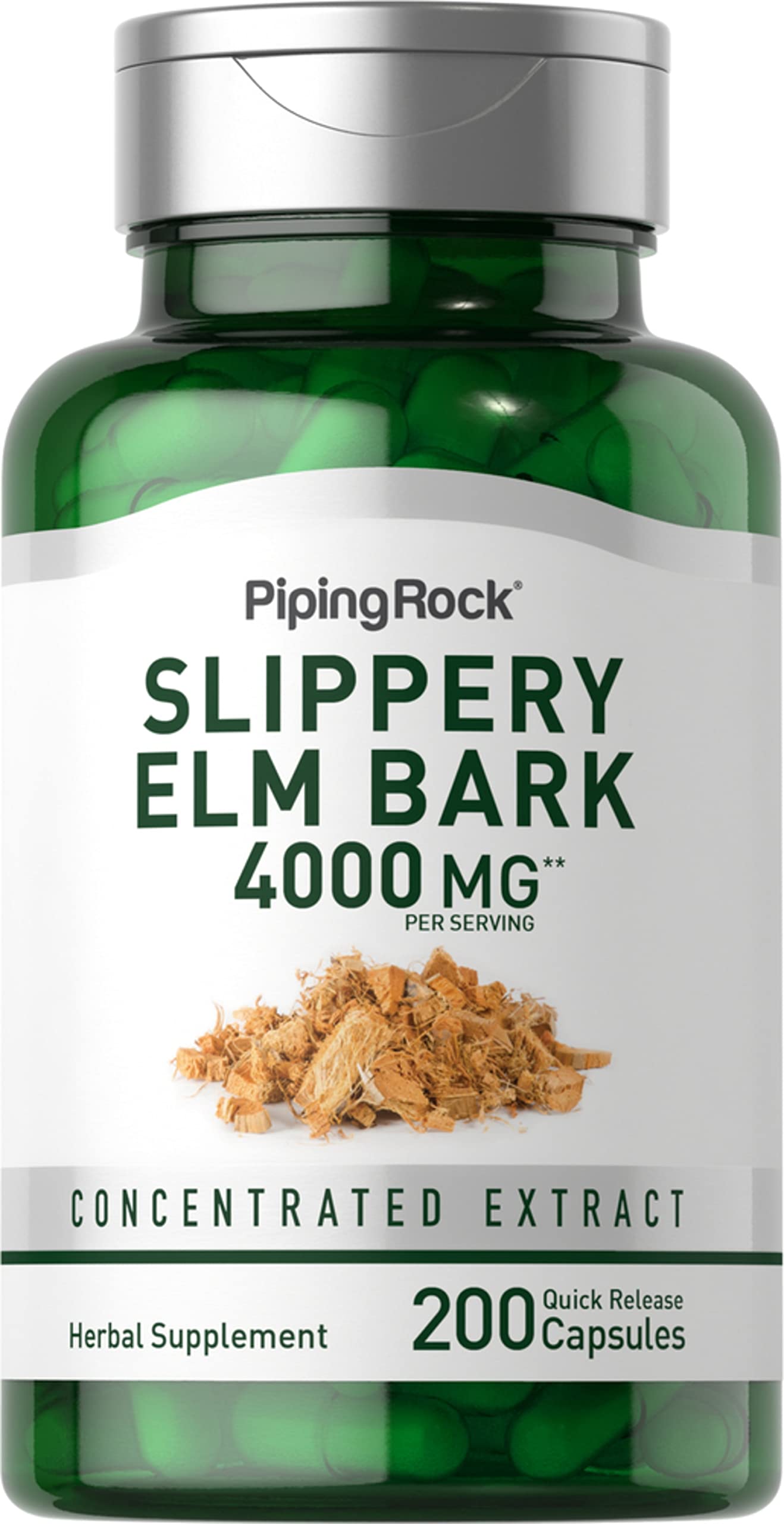 Foto 2 pulgar | Suplemento Piping Rock Slippery Elm Bark 4000 Mg 200 Cápsulas - Venta Internacional.