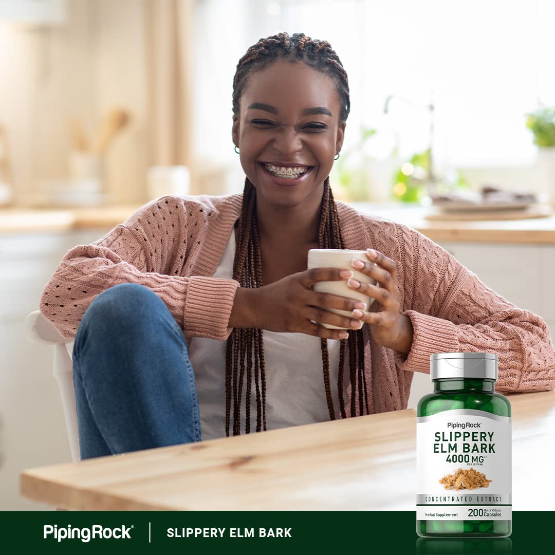Foto 6 | Suplemento Piping Rock Slippery Elm Bark 4000 Mg 200 Cápsulas - Venta Internacional.