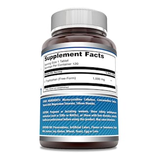 Foto 2 | Suplemento De Tabletas De L-triptófano De 1000 Mg De Amazing Formulas X120 - Venta Internacional.