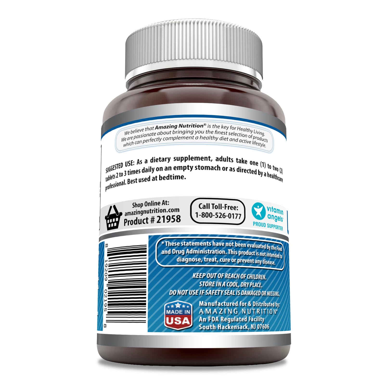 Foto 4 pulgar | Suplemento De Tabletas De L-triptófano De 1000 Mg De Amazing Formulas X120 - Venta Internacional.