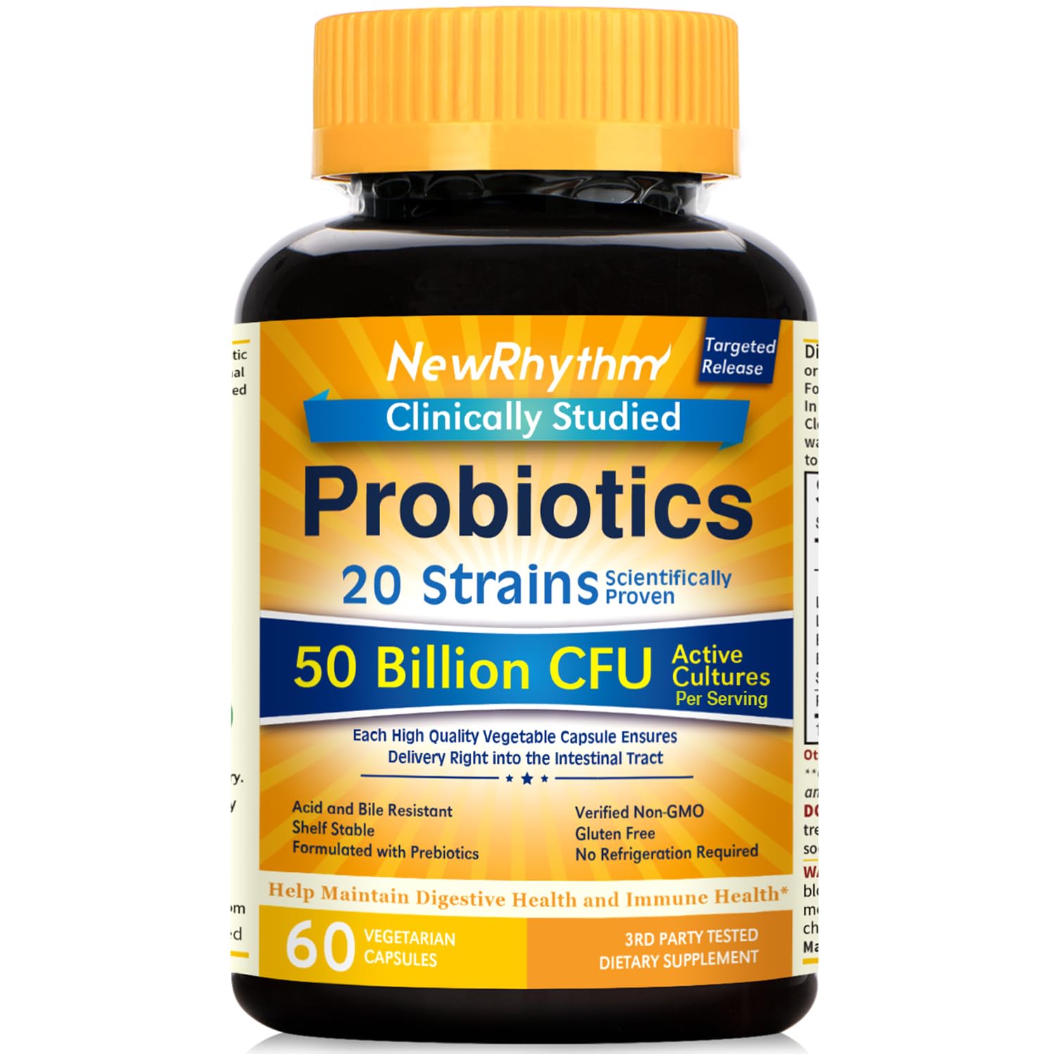 Foto 2 pulgar | Probiotics Newrhythm 50 Mil Millones De Cfu, 20 Cepas, 60 Cápsulas - Venta Internacional.