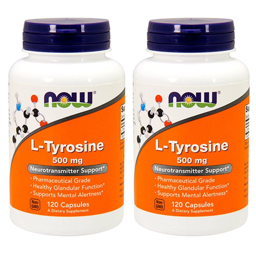 Suplemento Now Foods L-tirosina 500 Mg 120 Cápsulas 2 Frascos - Venta Internacional