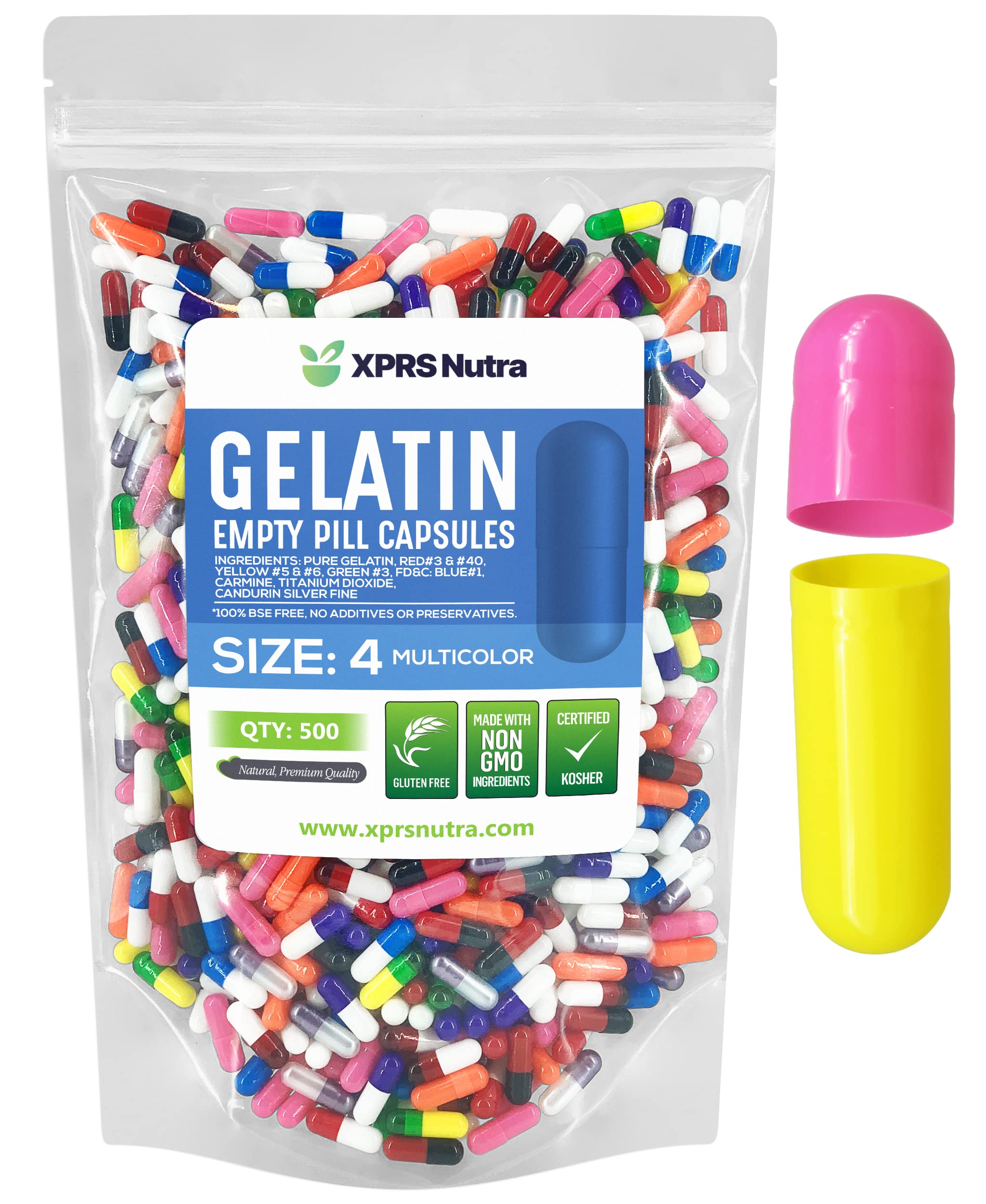 Foto 2 pulgar | Cápsulas De Gelatina Vacías Xprs Nutra, Tamaño 4, 500 Unidades - Venta Internacional.