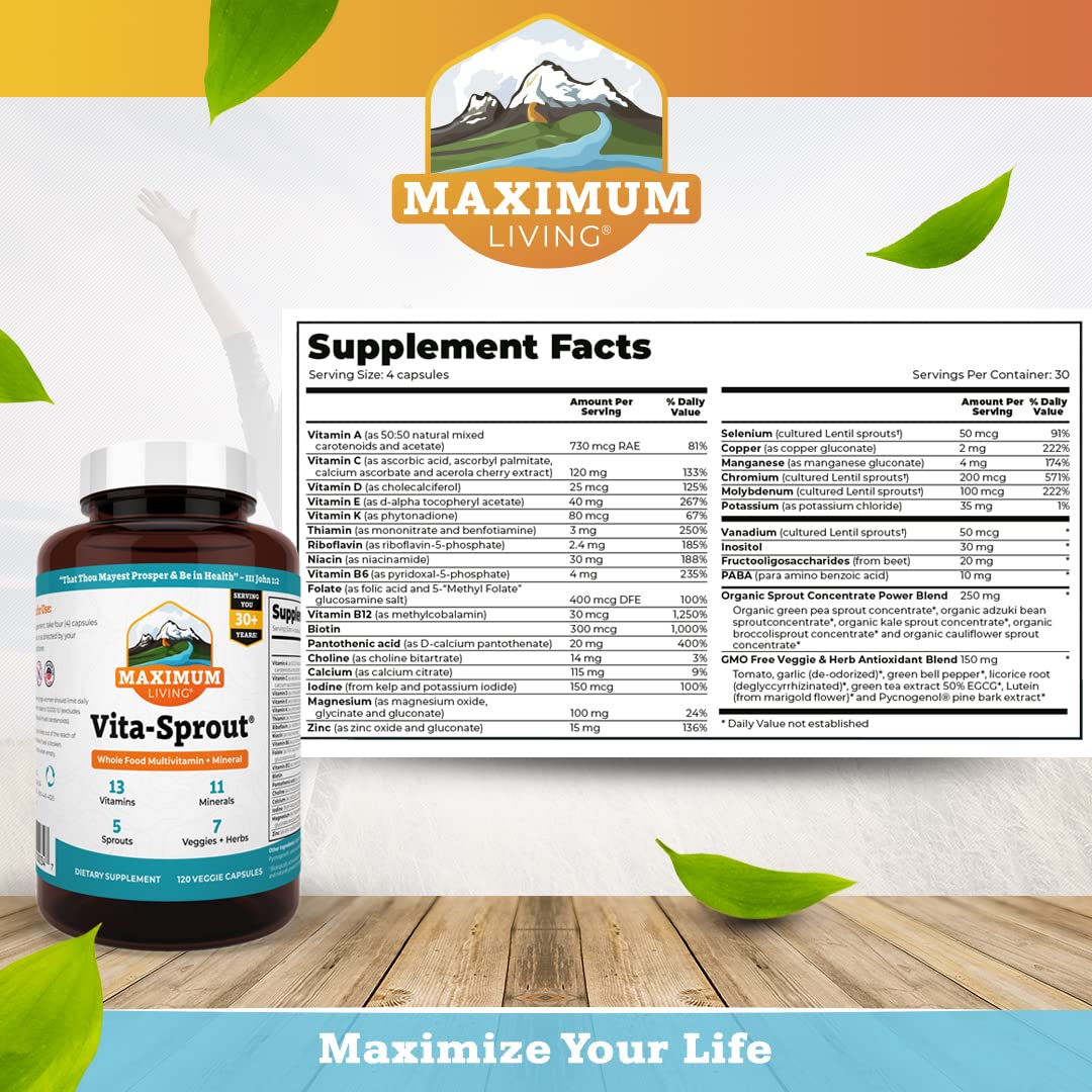 Foto 2 | Suplemento Maximum Living Vita-sprout Whole-food 120 Cápsulas - Venta Internacional.