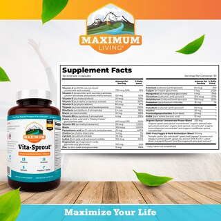 Foto 2 | Suplemento Maximum Living Vita-sprout Whole-food 120 Cápsulas - Venta Internacional.