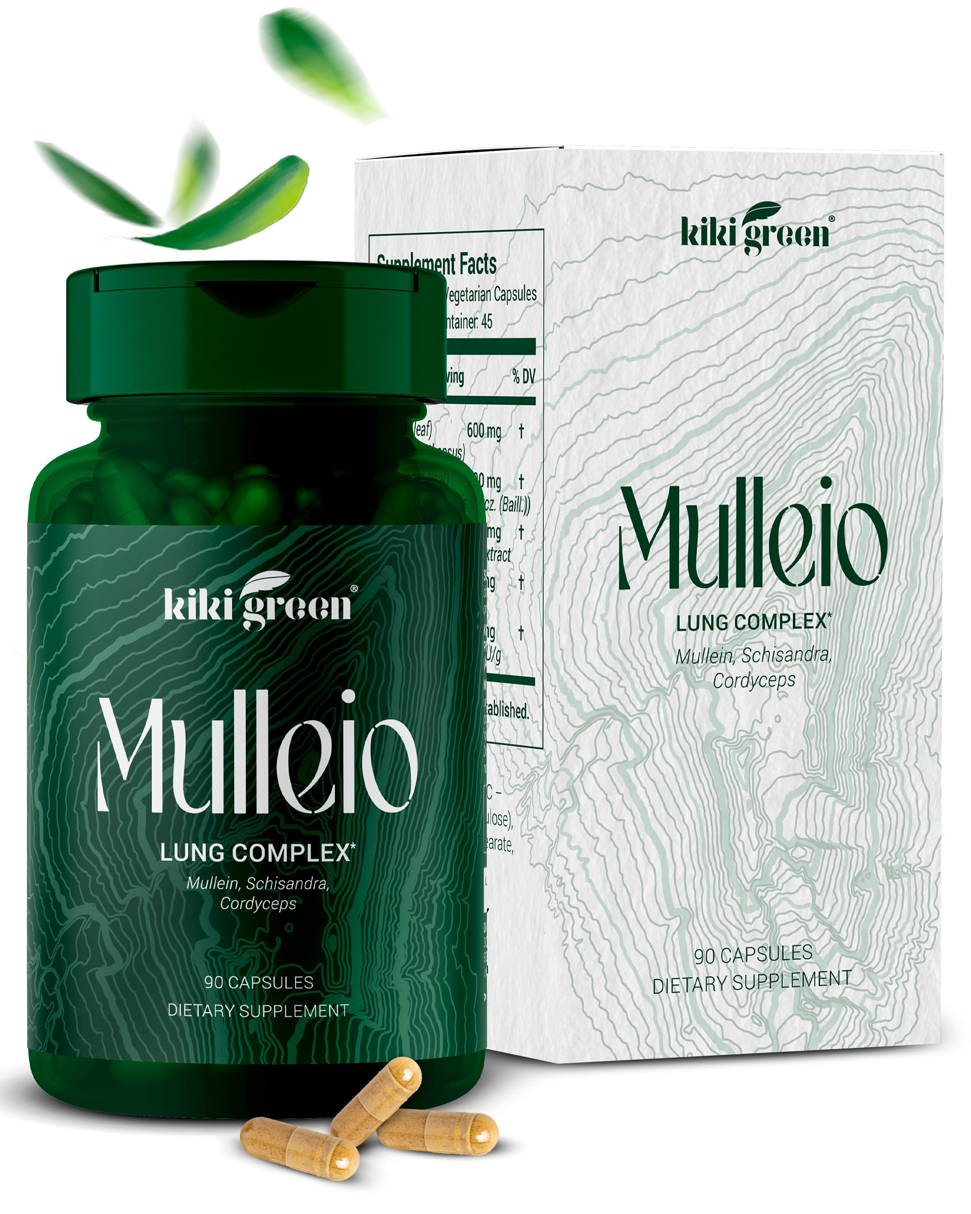 Suplemento Kiki Green Mulleio Lung Health 90 Cápsulas Veganas - Venta Internacional.