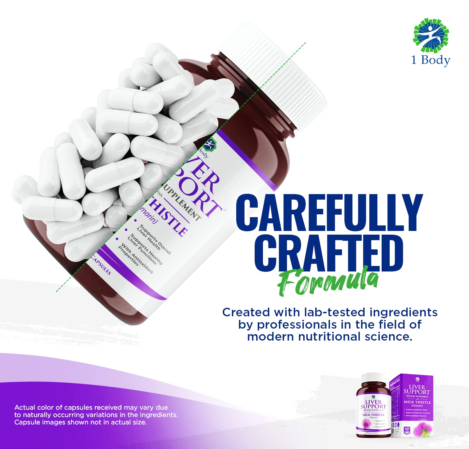 Foto 4 pulgar | Suplemento 1: Body Liver Cleanse, Cardo Mariano, Cúrcuma, 60 Cápsulas - Venta Internacional.