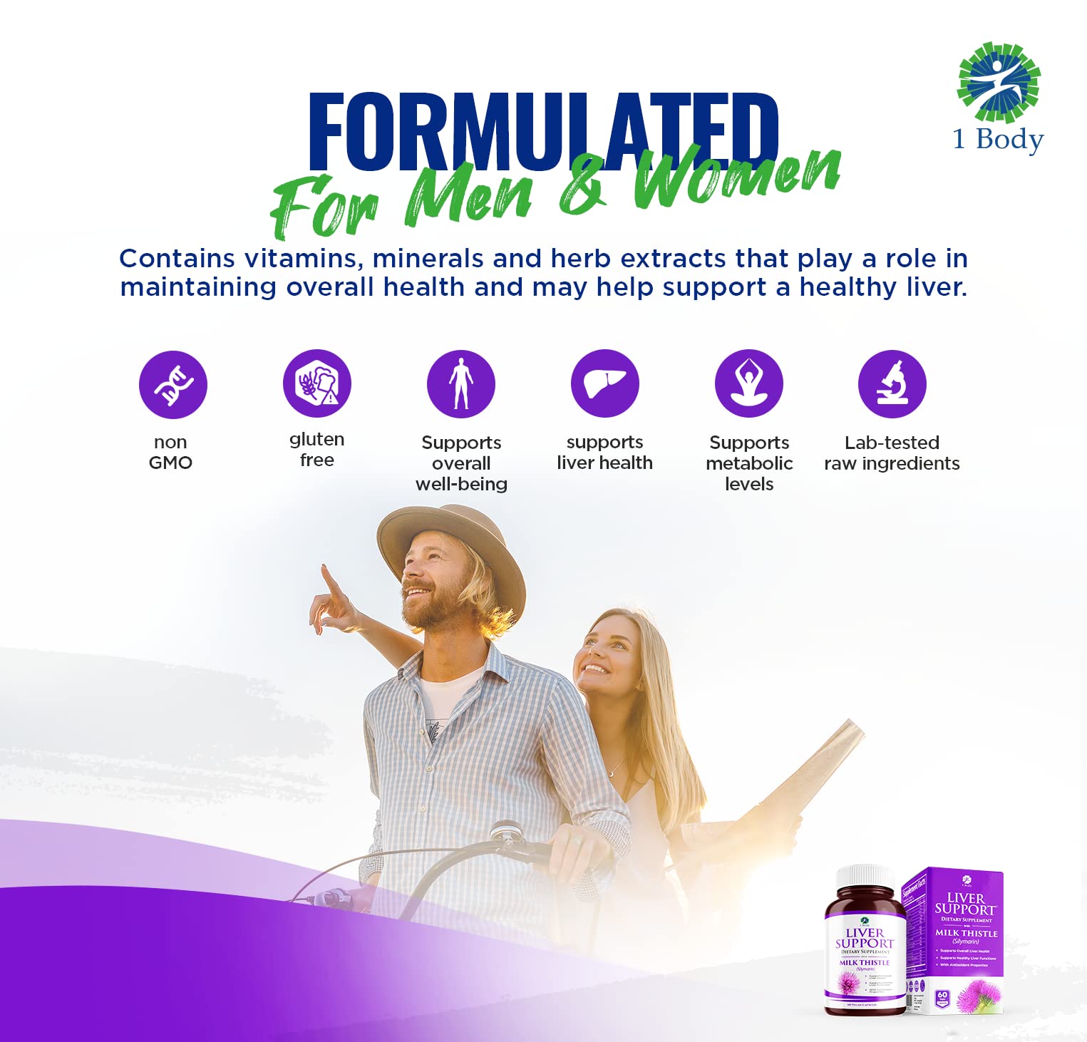 Foto 5 pulgar | Suplemento 1: Body Liver Cleanse, Cardo Mariano, Cúrcuma, 60 Cápsulas - Venta Internacional.