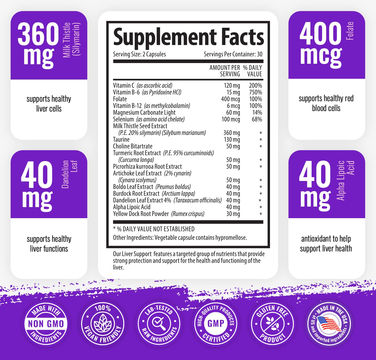 Foto 6 pulgar | Suplemento 1: Body Liver Cleanse, Cardo Mariano, Cúrcuma, 60 Cápsulas - Venta Internacional.