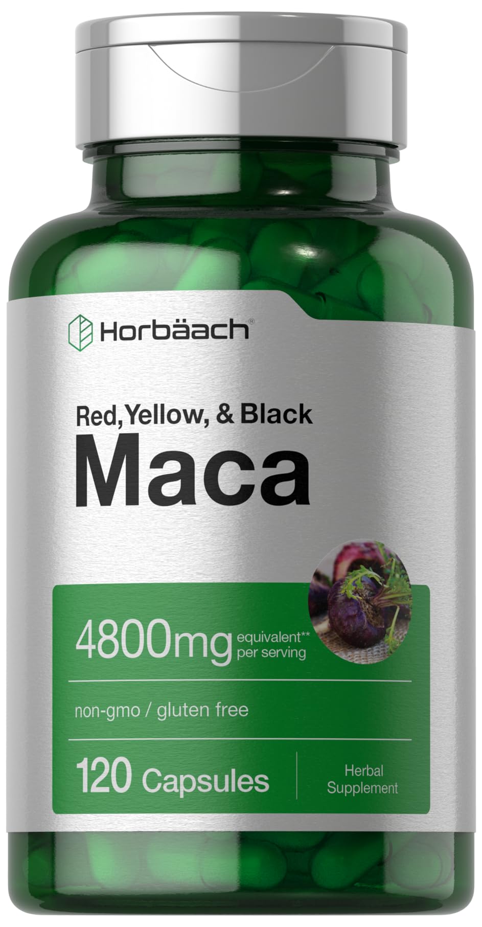 Foto 2 pulgar | Cápsulas De Raíz De Maca Horbaach, 120 Píldoras, Extracto De Alta Potencia - Venta Internacional.