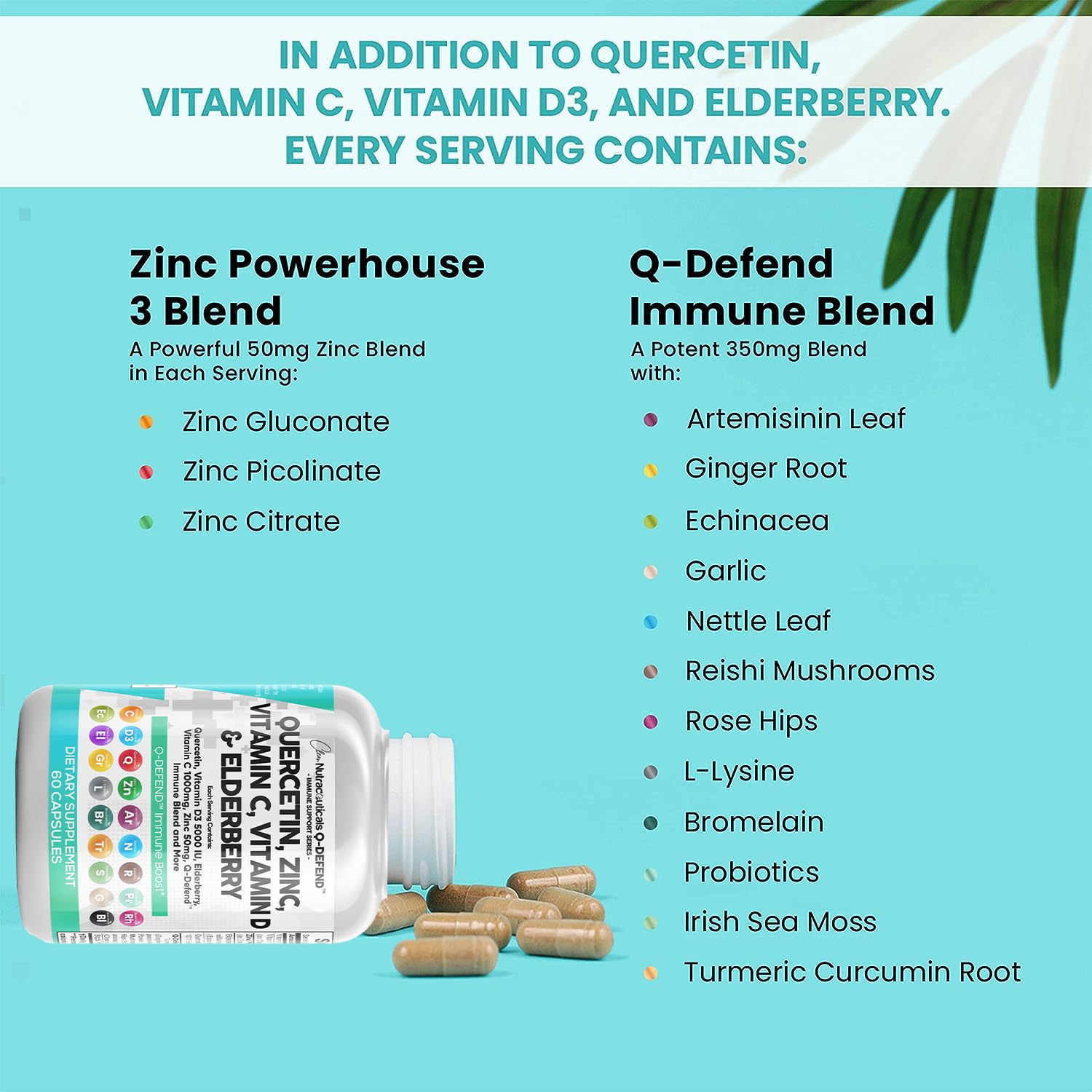 Foto 5 pulgar | Suplemento Clean Nutraceuticals: Quercetina, 1000 Mg, Zinc, 50 Mg - Venta Internacional.