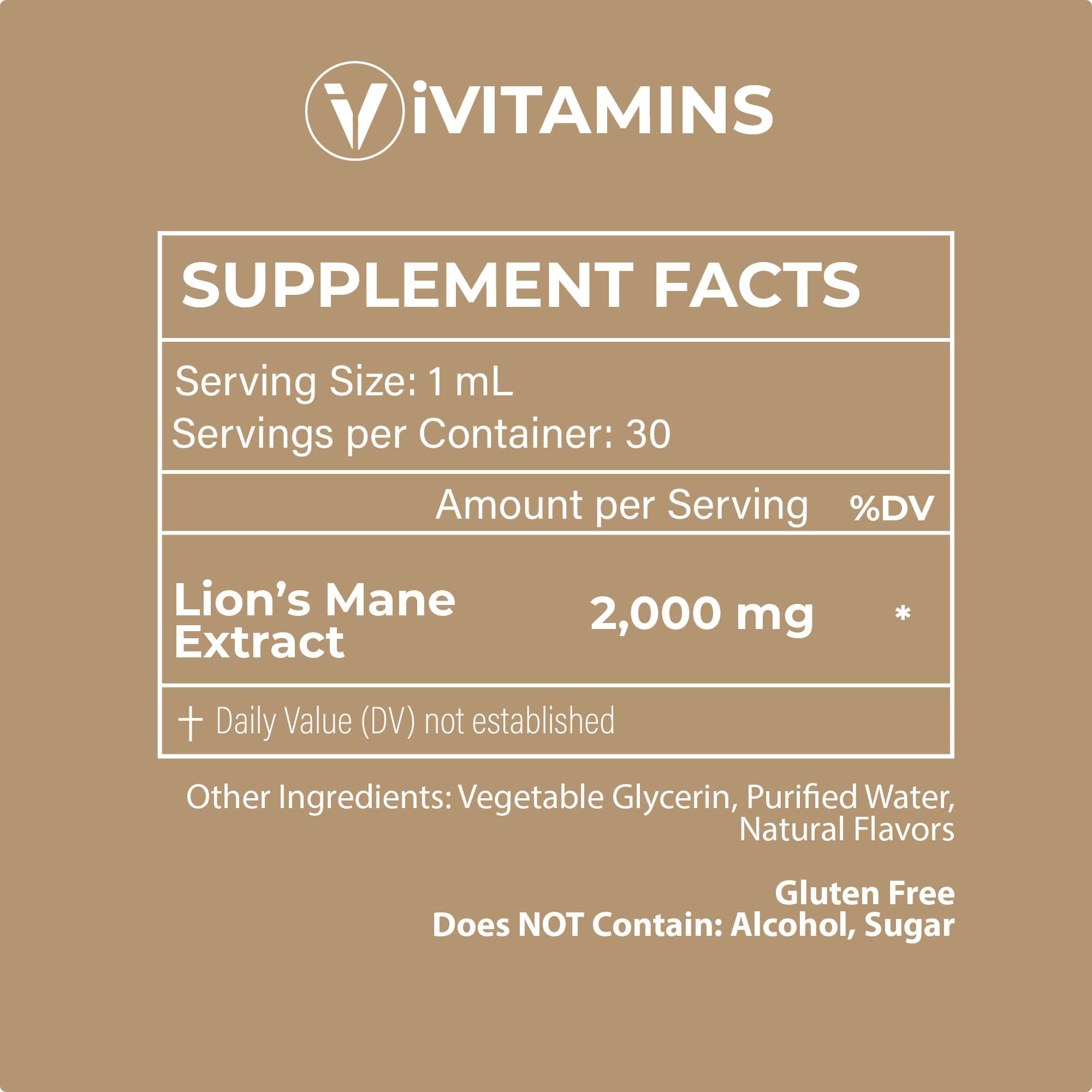 Foto 2 | Suplemento Ivitamins Lions Mane Liquid 30 Ml - Venta Internacional.