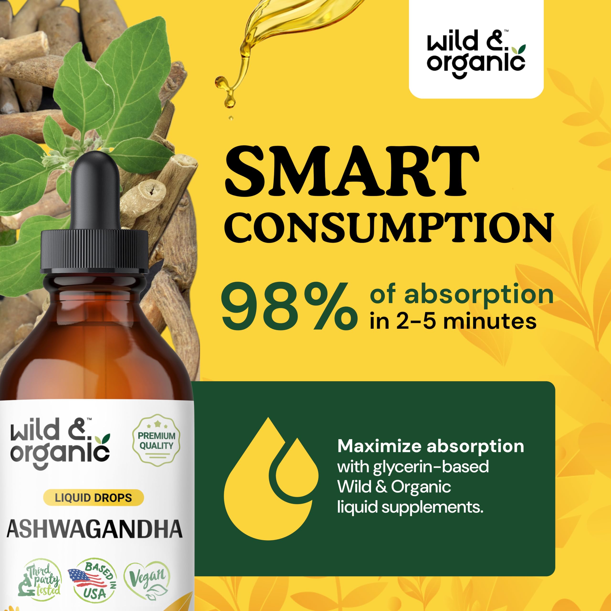 Foto 5 pulgar | Suplemento De Gotas De Ashwagandha Salvaje Y Orgánico De 120 Ml Para Mejorar El Estado De Ánimo - Venta Internacional.