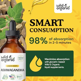 Foto 4 | Suplemento De Gotas De Ashwagandha Salvaje Y Orgánico De 120 Ml Para Mejorar El Estado De Ánimo - Venta Internacional.