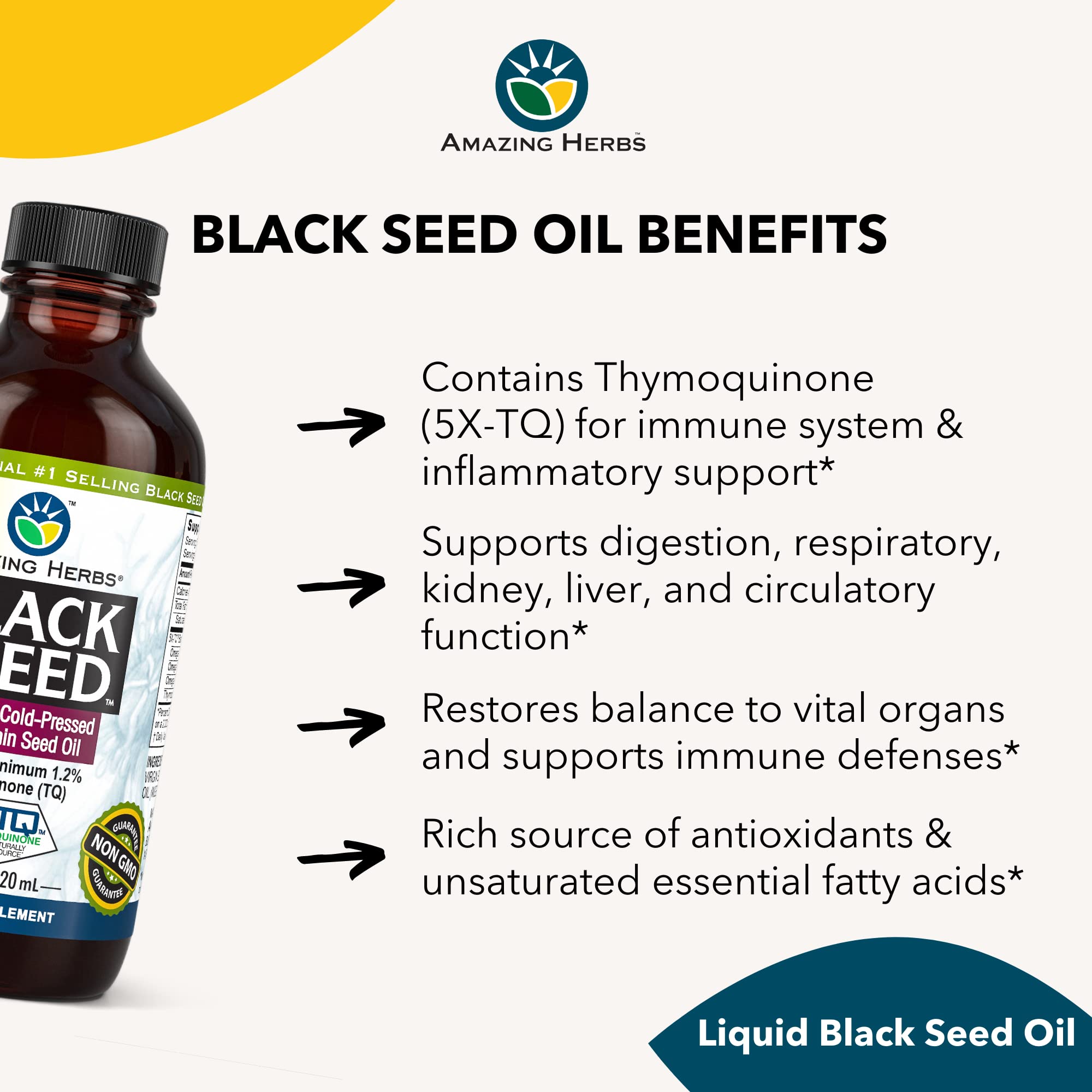 Foto 5 | Aceite De Semillas Negras Amazing Herbs Premium, 120 Ml, Prensado En Frío - Venta Internacional.