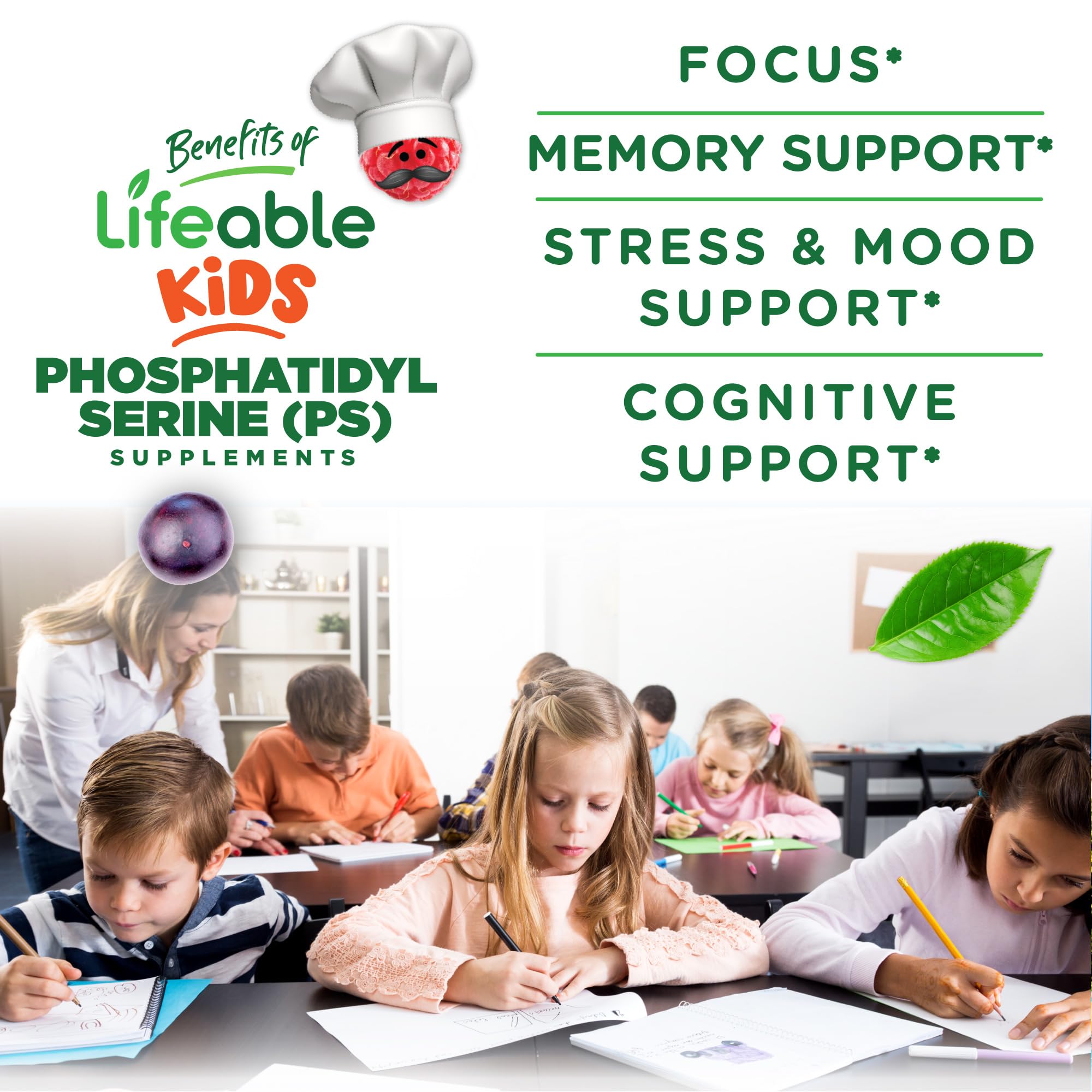 Foto 4 pulgar | Suplemento Lifeable Fosfatidilserina (ps100) Kids 100 Mg - Venta Internacional.