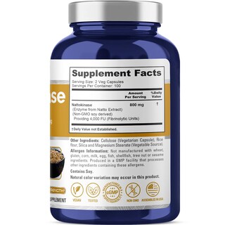Foto 2 | Suplemento Nusapure Nattokinase 800 Mg 200 Cápsulas Vegetarianas - Venta Internacional.