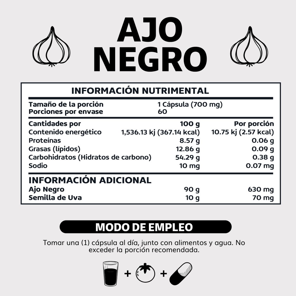 Foto 5 | Suplemento Alimenticio Beyond Vitamins Ajo Negro 630mg Con Semilla De Uva 60 Cápsulas