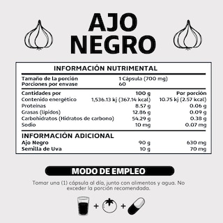 Foto 5 | Suplemento Alimenticio Beyond Vitamins Ajo Negro 630mg Con Semilla De Uva 60 Cápsulas