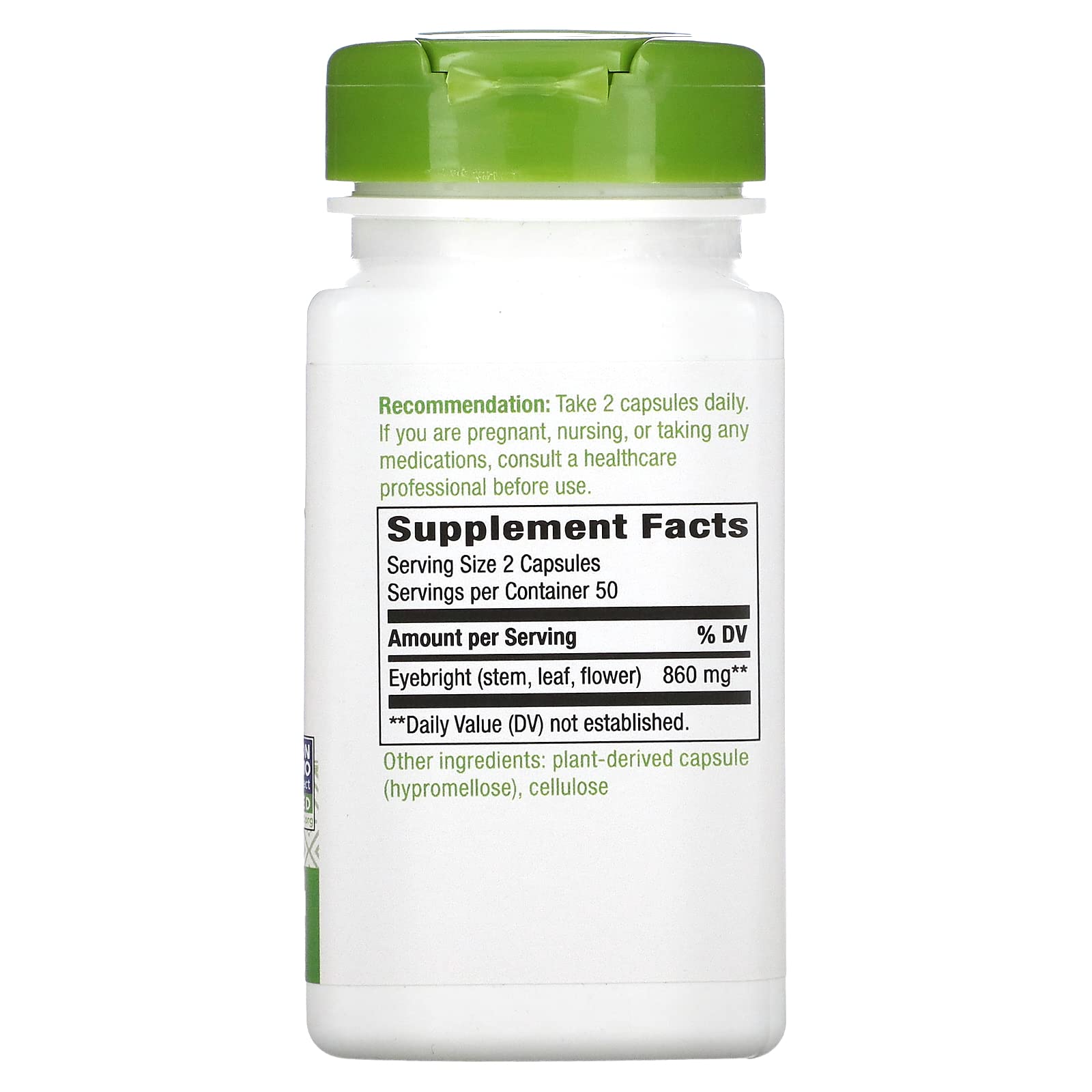 Foto 3 pulgar | Suplemento Nature's Way Eyebright Herb 860 Mg 100 Cápsulas Veganas - Venta Internacional.