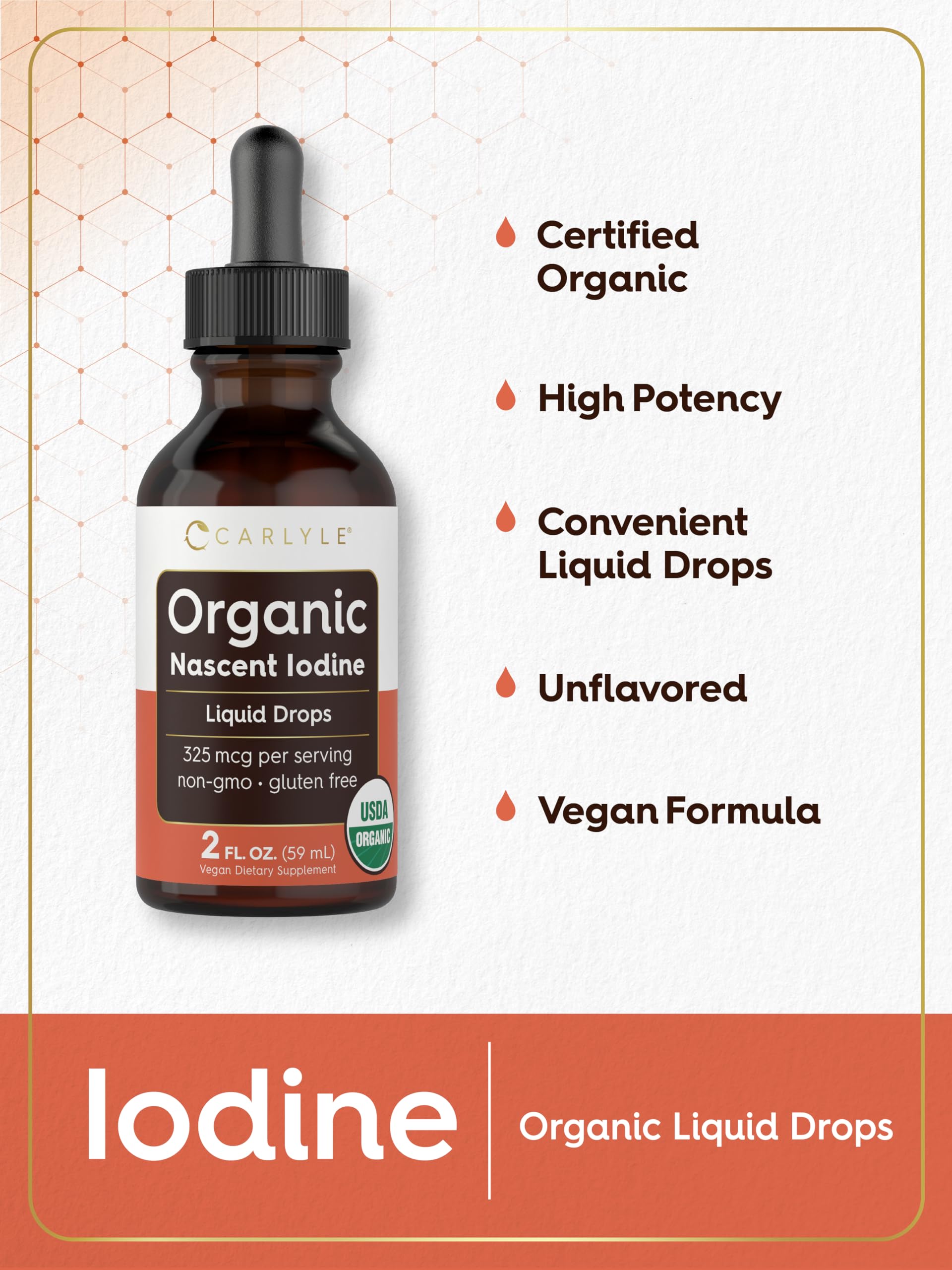 Foto 4 pulgar | Suplemento Líquido Orgánico De Yodo Naciente Carlyle, 60 Ml, Vegano - Venta Internacional.