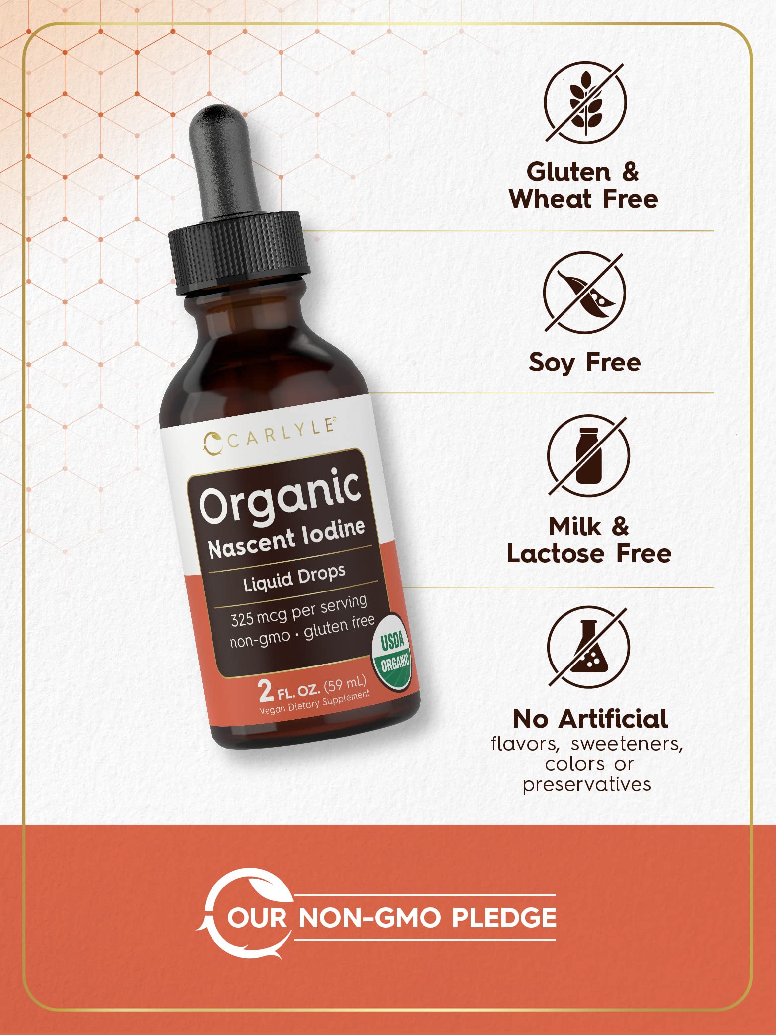 Foto 5 pulgar | Suplemento Líquido Orgánico De Yodo Naciente Carlyle, 60 Ml, Vegano - Venta Internacional.