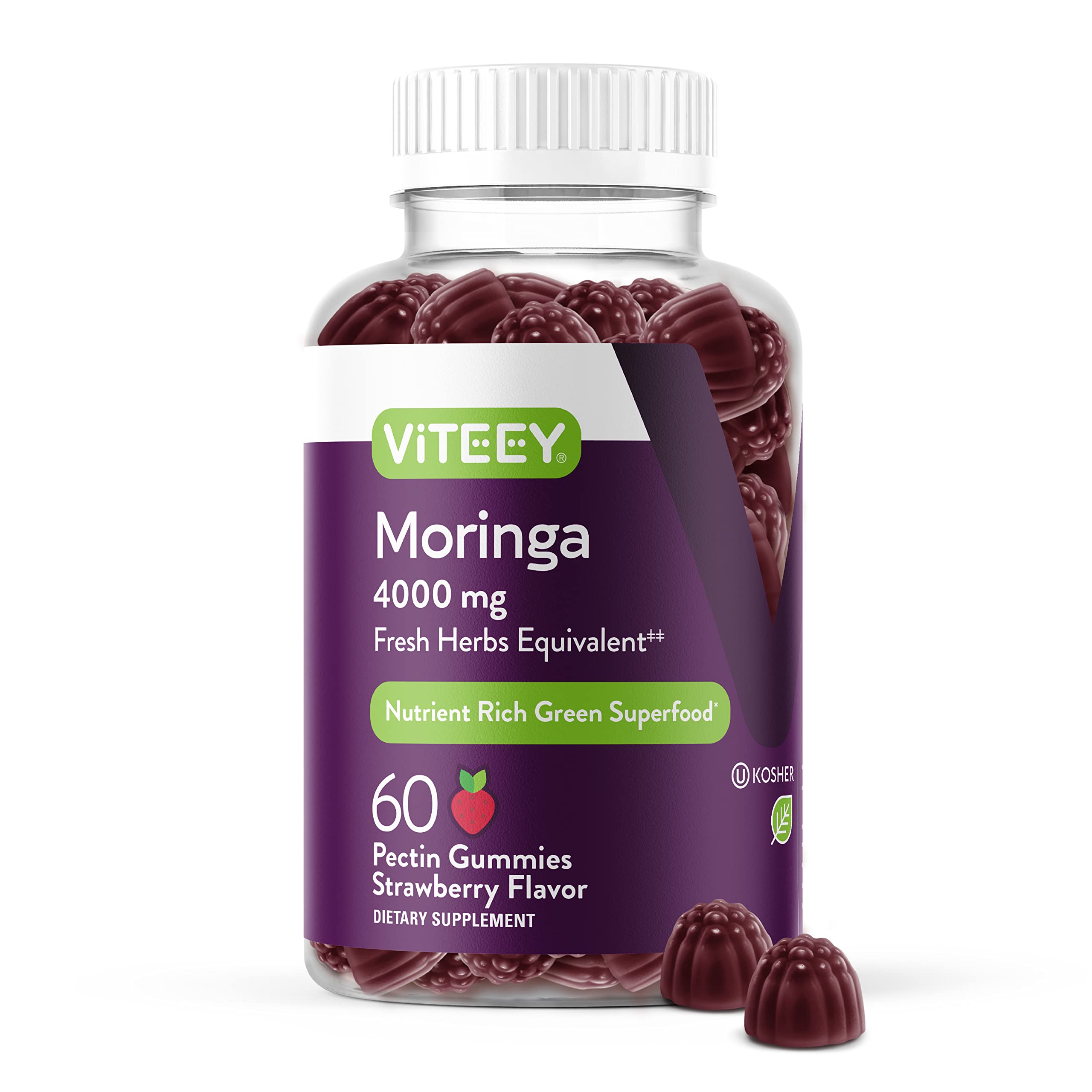 Gummies Viteey Extracto De Hoja De Moringa 4000 Mg Para Apoyar El Sistema Inmunológico - Venta Internacional.