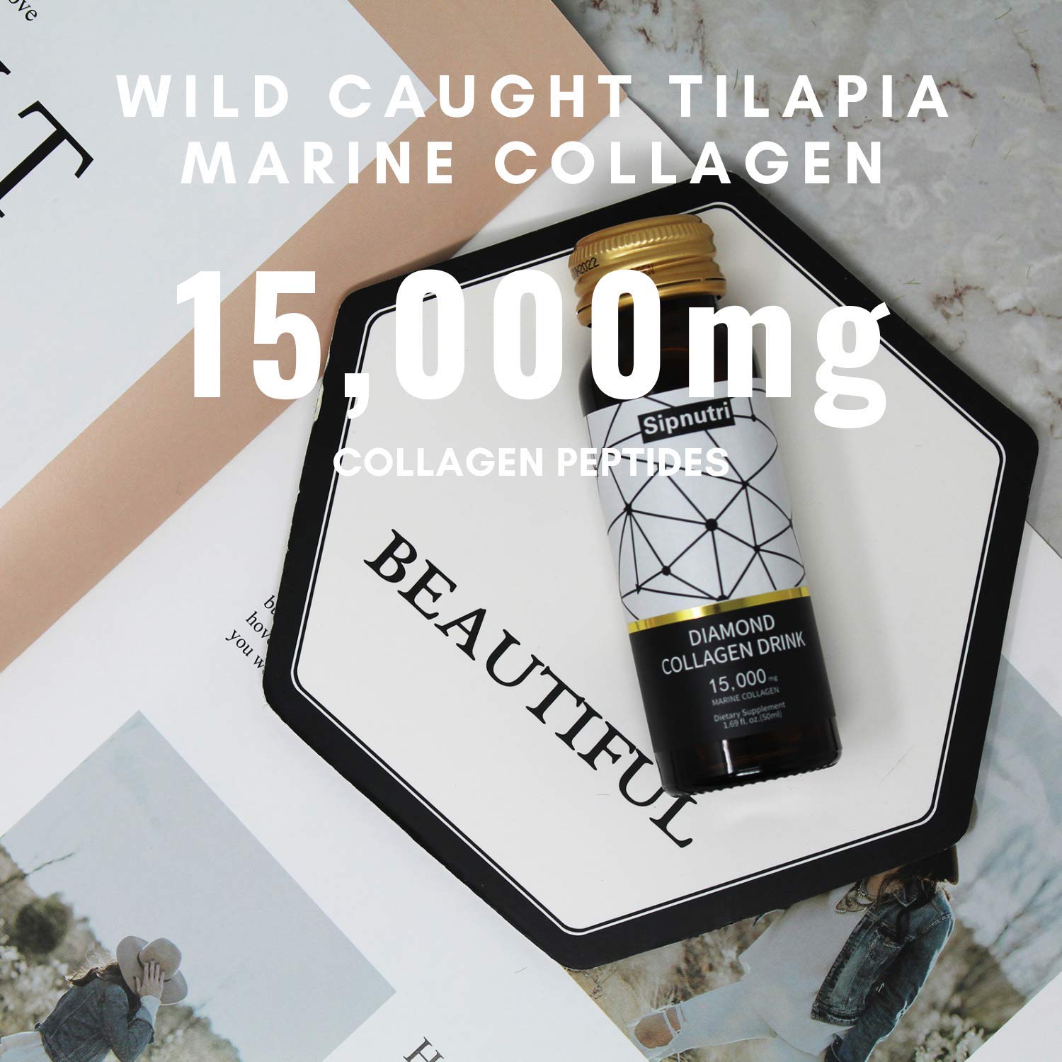 Foto 3 pulgar | Bebida Líquida De Colágeno Sipnutri Diamond 15000 Mg Con Vitamina C - Venta Internacional.