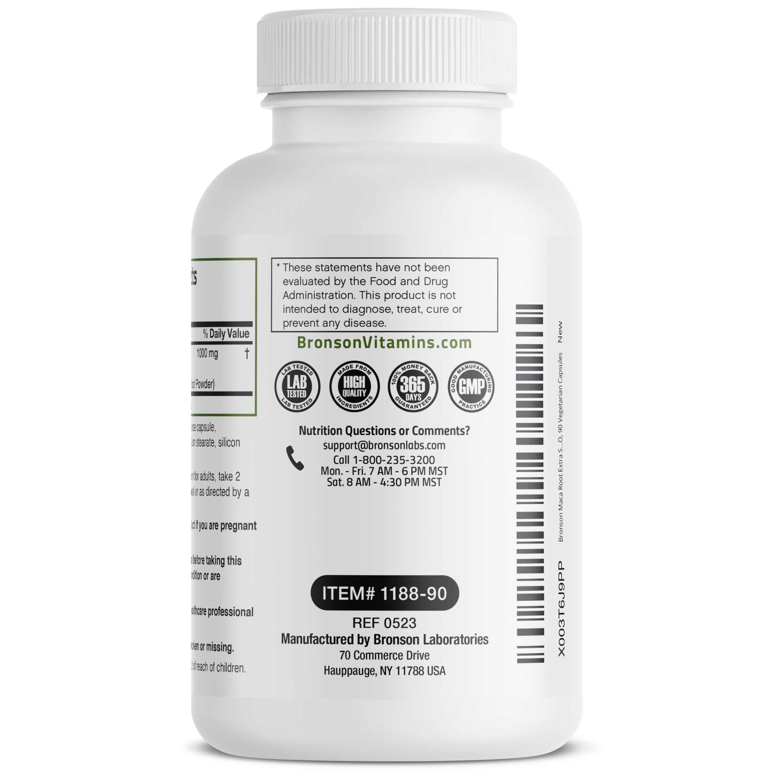 Foto 6 | Suplemento Bronson Maca Root Extra Lepidium Meyenii 90 Cápsulas - Venta Internacional.