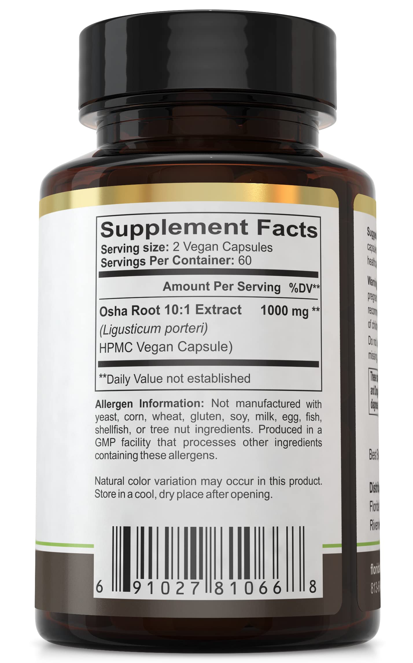 Foto 3 | Suplemento De Extracto De Raíz Osha De Florida Herbal Pharmacy 120 Cápsulas - Venta Internacional.