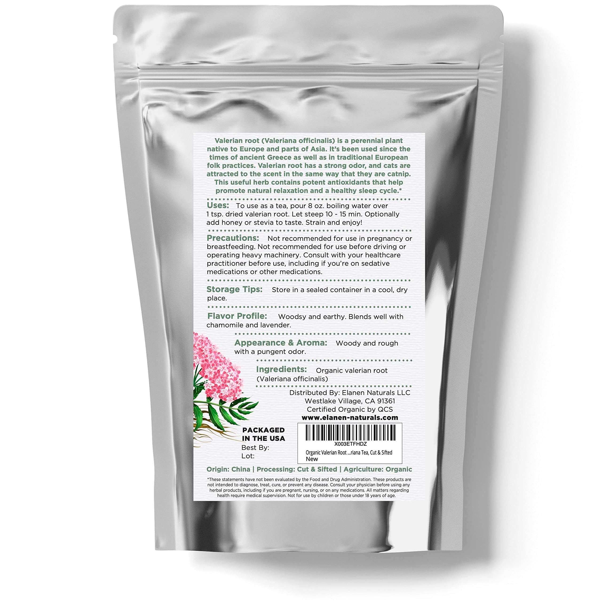 Foto 5 pulgar | Hierba, Raíz De Valeriana, Elanen Naturals, Orgánica, 113 G - Venta Internacional.