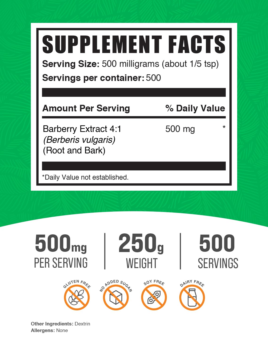 Foto 3 pulgar | Suplemento Bulksupplements.com Extracto De Agracejo En Polvo 250 G - Venta Internacional.