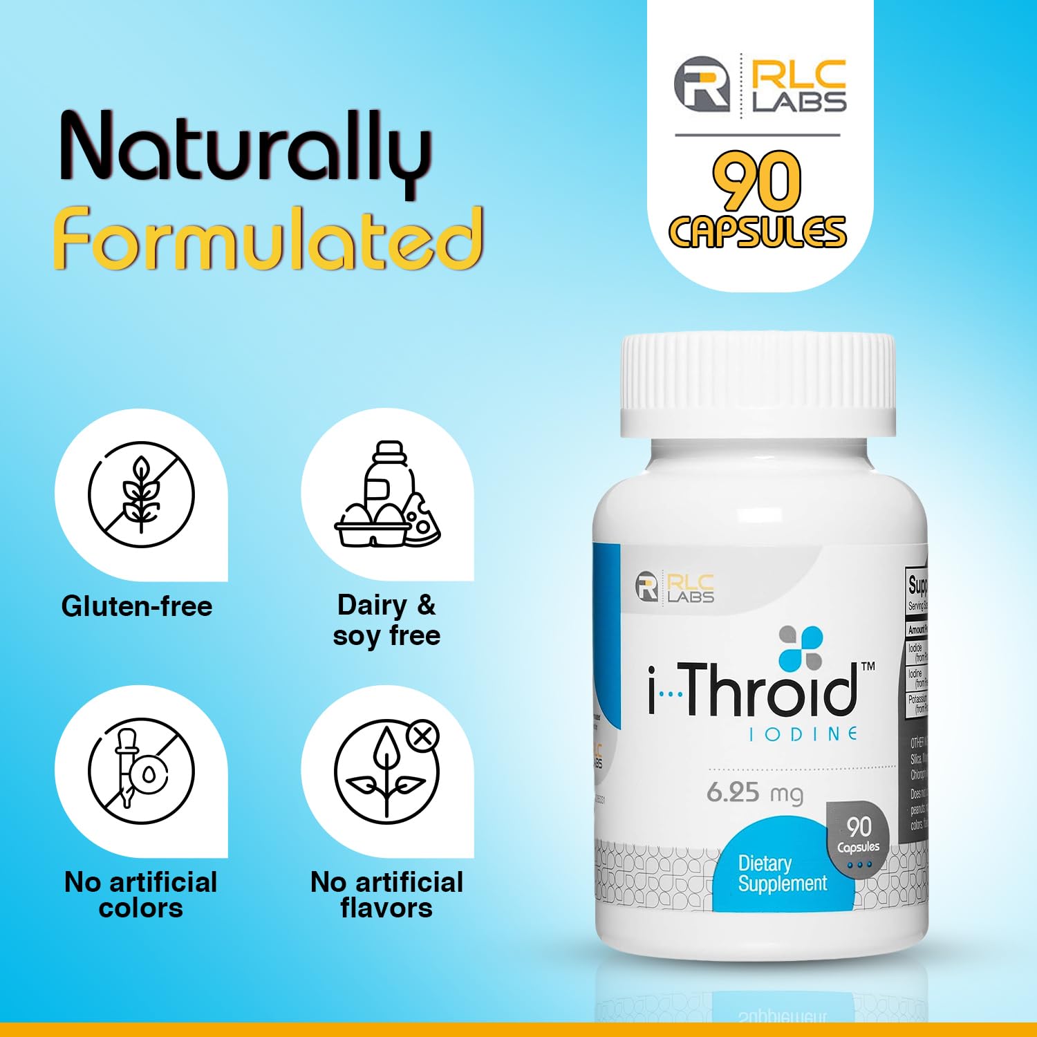 Foto 4 pulgar | Suplemento I-throid De Rlc Labs De 6,25 Mg Para Una Tiroides Saludable - Venta Internacional.
