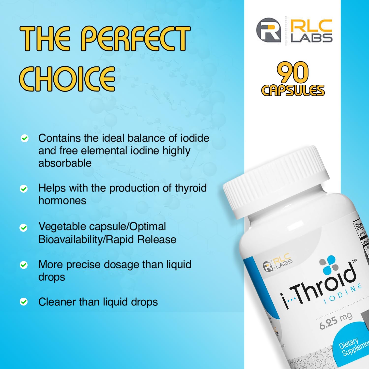 Foto 5 pulgar | Suplemento I-throid De Rlc Labs De 6,25 Mg Para Una Tiroides Saludable - Venta Internacional.
