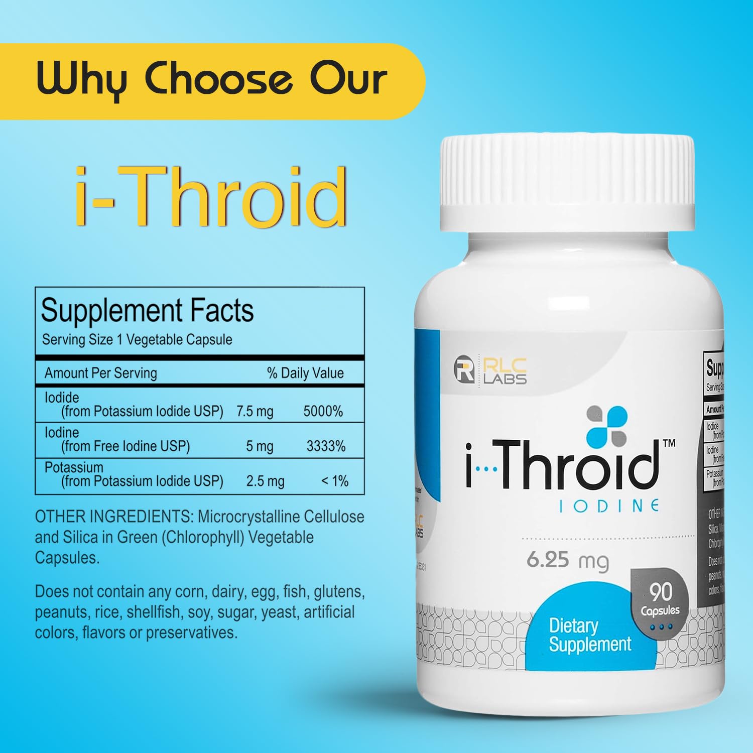Foto 6 pulgar | Suplemento I-throid De Rlc Labs De 6,25 Mg Para Una Tiroides Saludable - Venta Internacional.