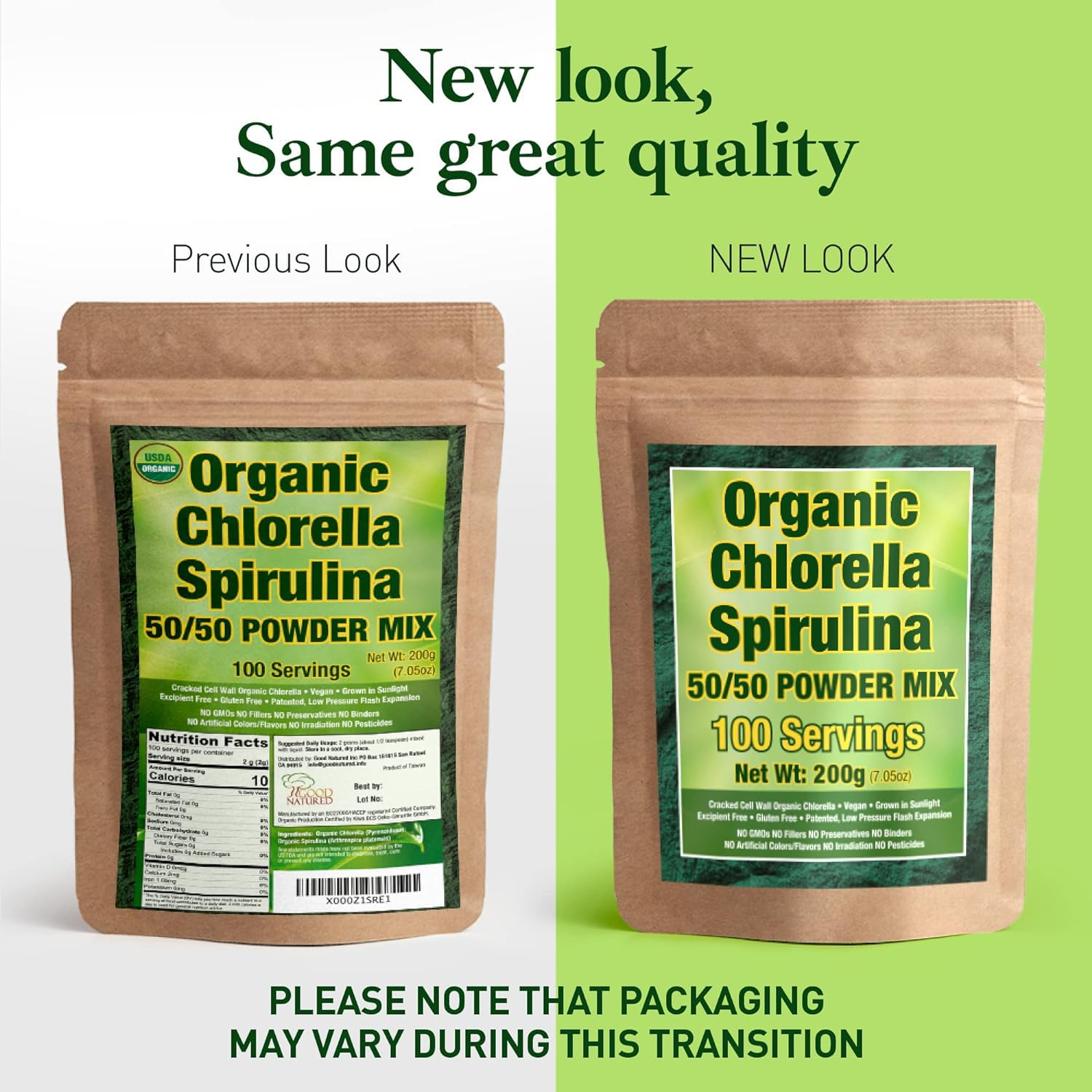 Foto 4 pulgar | Chlorella Spirulina En Polvo Good Natured Organic 200 G - Venta Internacional.