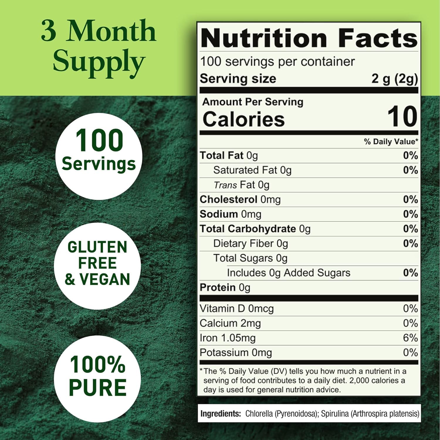 Foto 8 pulgar | Chlorella Spirulina En Polvo Good Natured Organic 200 G - Venta Internacional.
